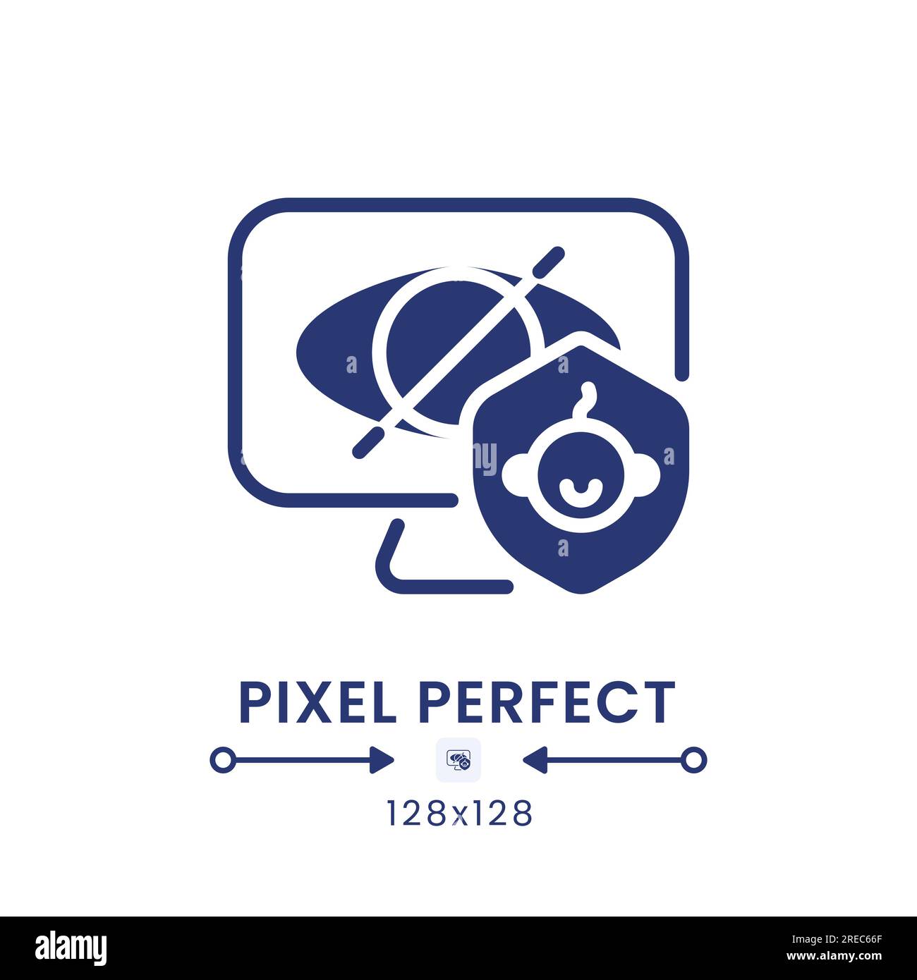 Parental control black solid desktop icon Stock Vector
