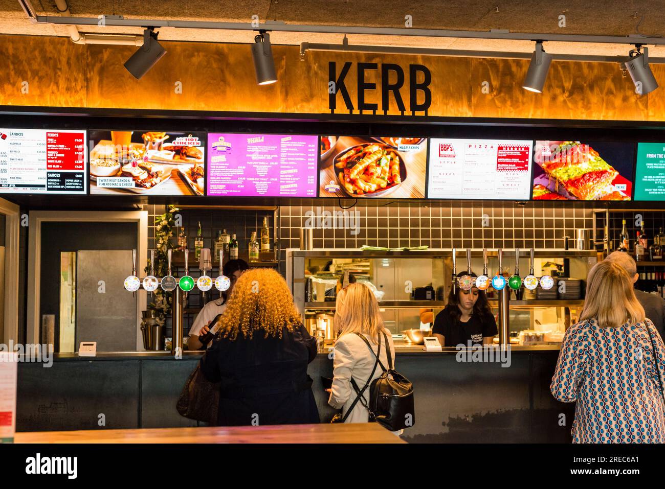 KERB restaurant within the building of National Theatre, London, UK Stock Photo