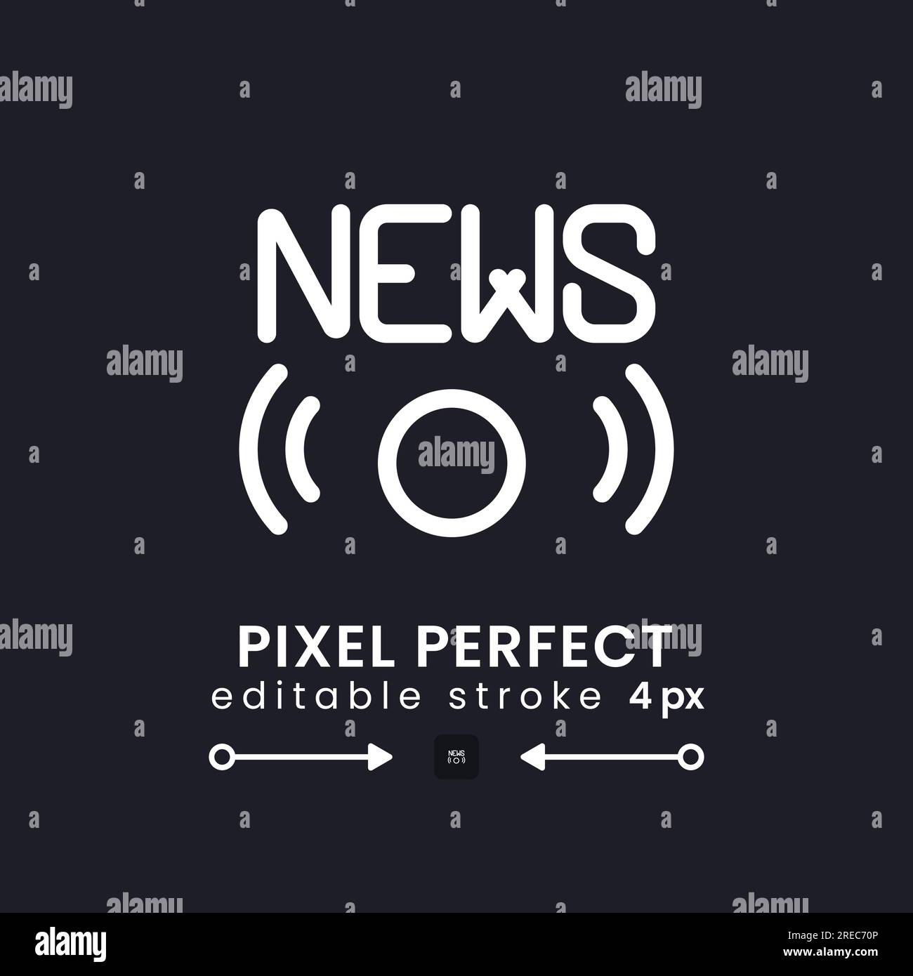 White line breaking news icon Stock Vector Images - Alamy