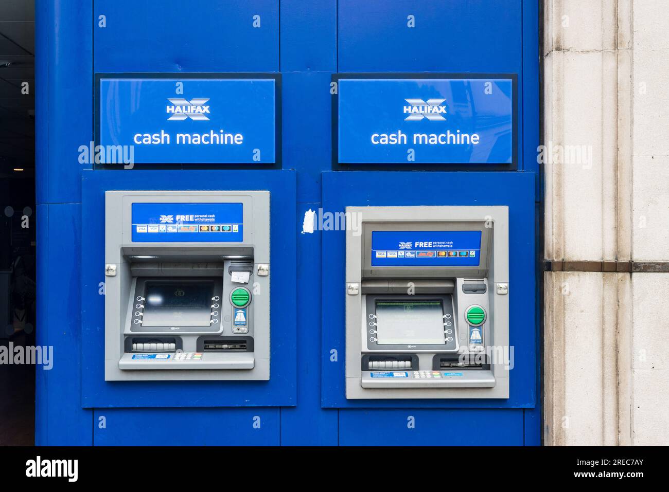 Halifax cash machine, London, UK Stock Photo