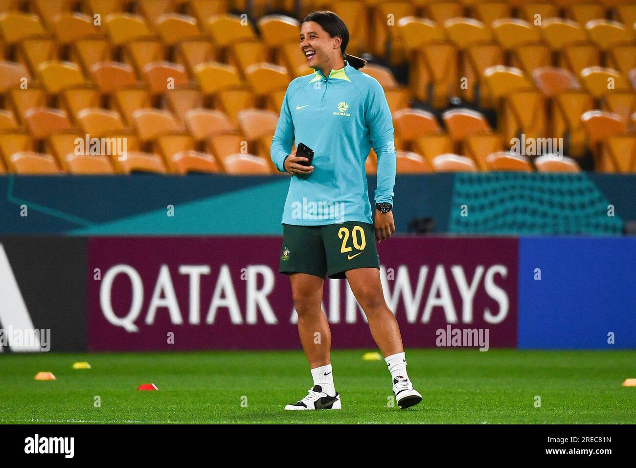 Brisbane, Australia. 27th July, 2023. Sam Kerr of Australia looks on