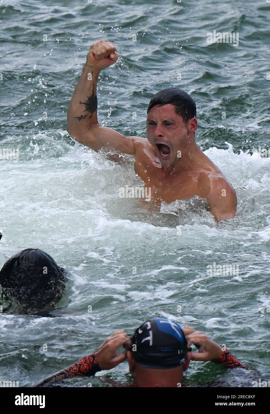 Fukuoka, Japan. 27th July, 2023. Gold medalist Constantin Popovici (Top