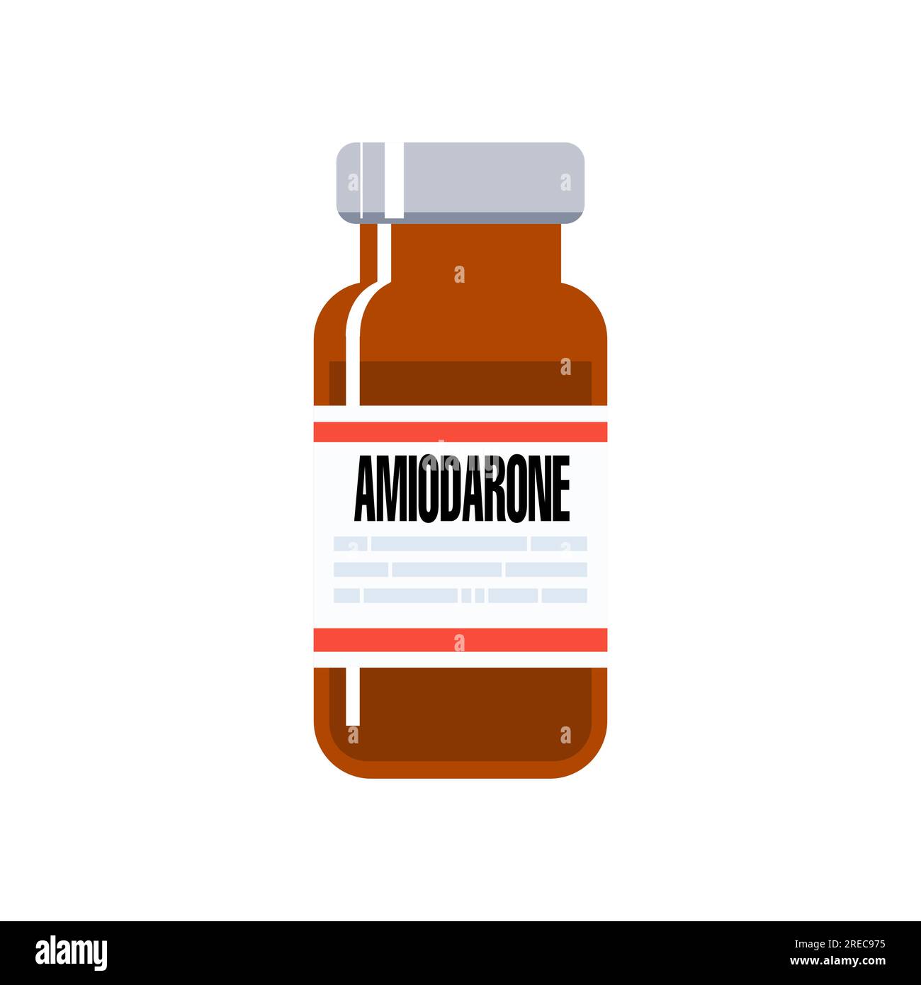 Amiodarone generic drug. It is an antiarrhythmic medication used to treat cardiac dysrhythmias (ventricular tachycardia VT, ventricular fibrillation V Stock Vector