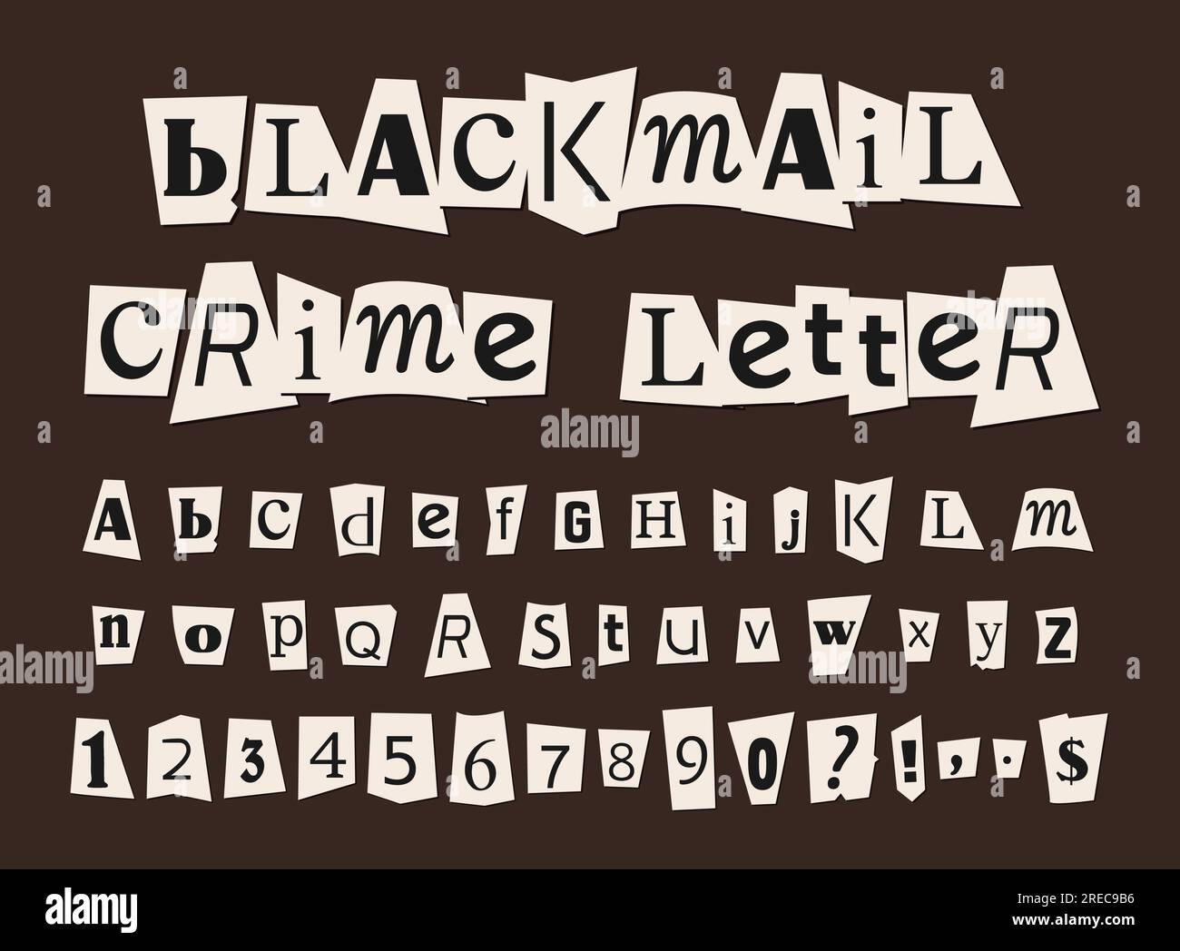 Blackmail demand letter newspaper font design your custom anonymous