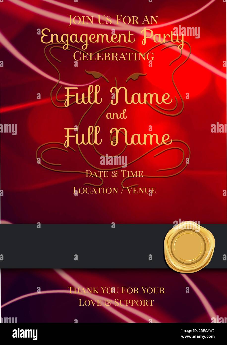 Engement Text Composition of engagement invitation text over indian pattern on red ...