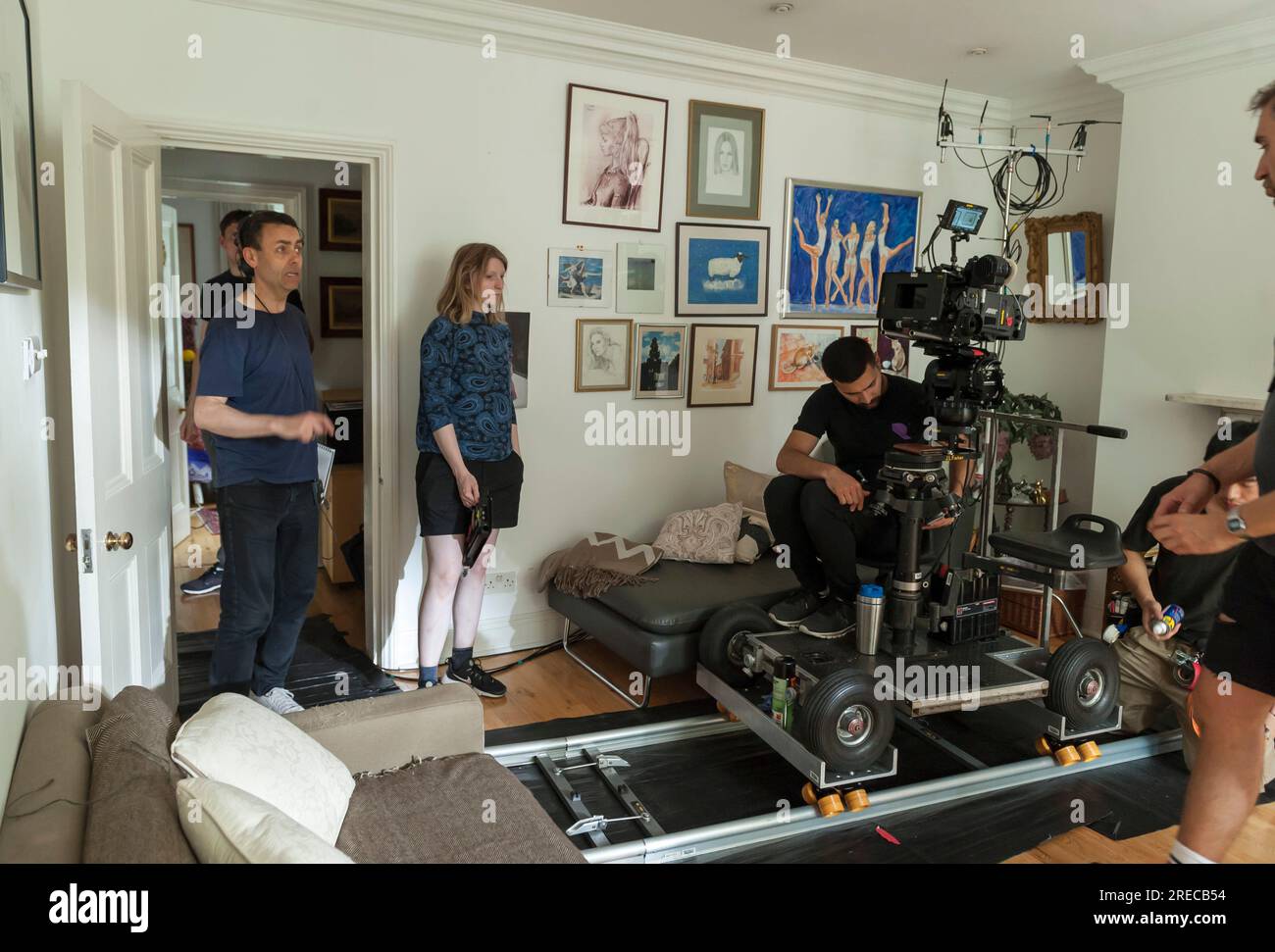 Film crew on location in Hampstead London for film by Cole Spector, I'm ...