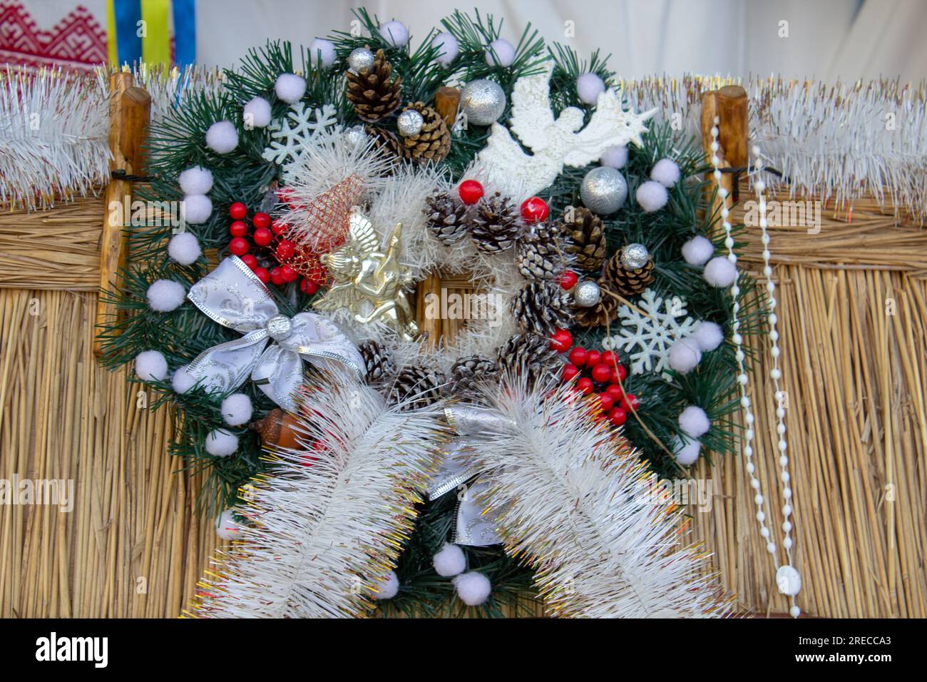 Traditional Christmas decorations made from straw. in Belarus Stock Photo -  Alamy