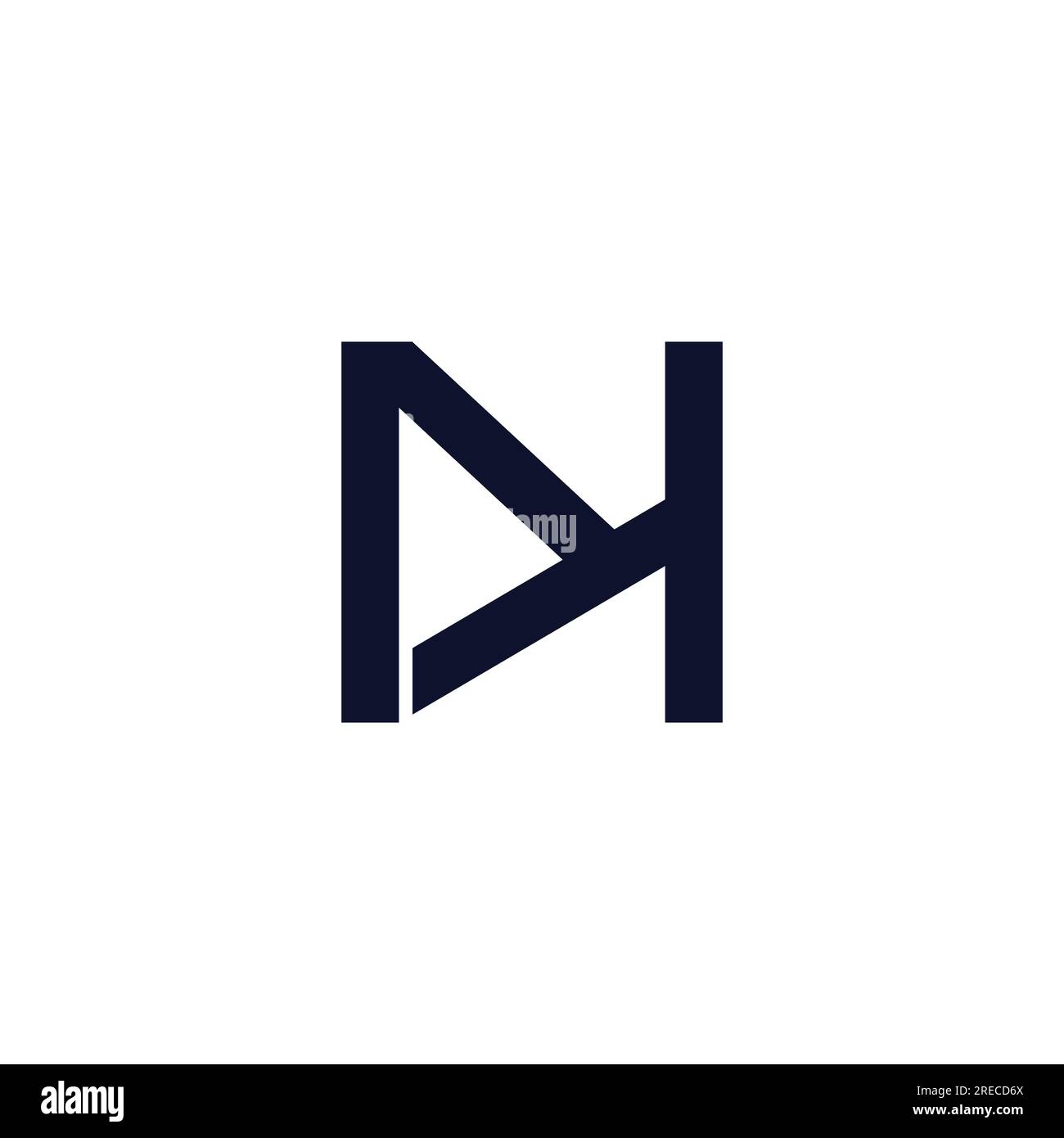 letter dh dt simple geometric line logo vector Stock Vector