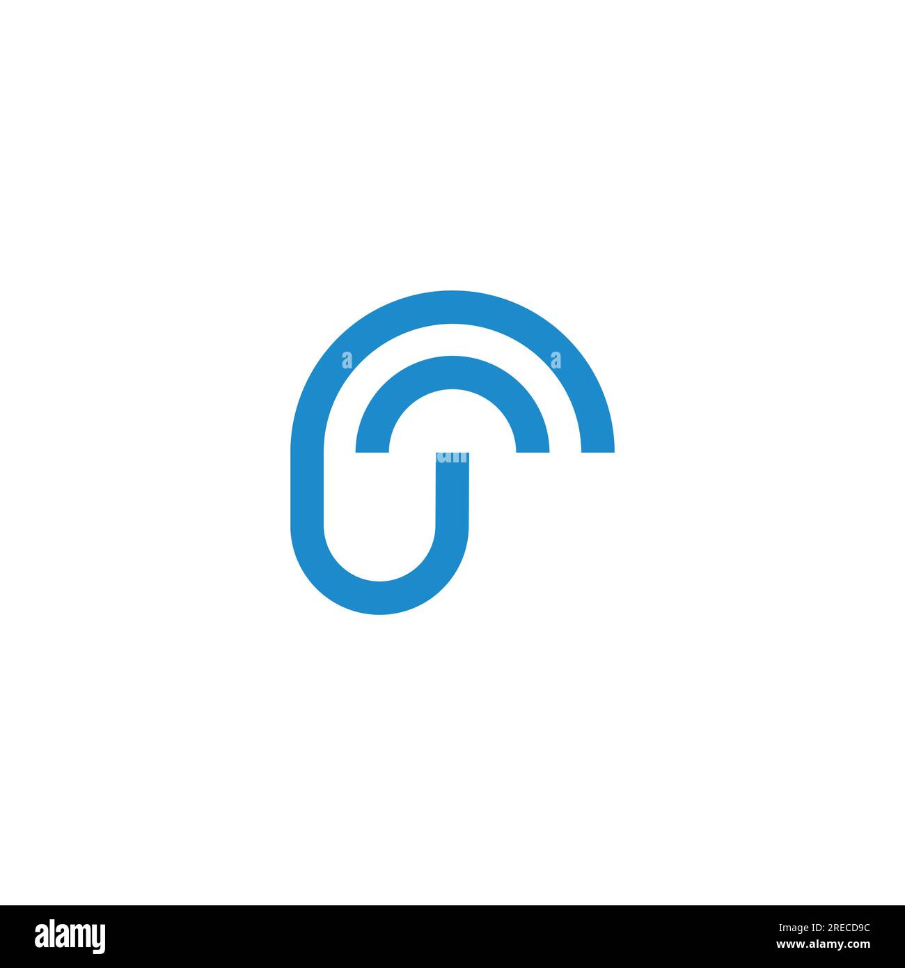 letter u umbrella stripe line logo vector Stock Vector