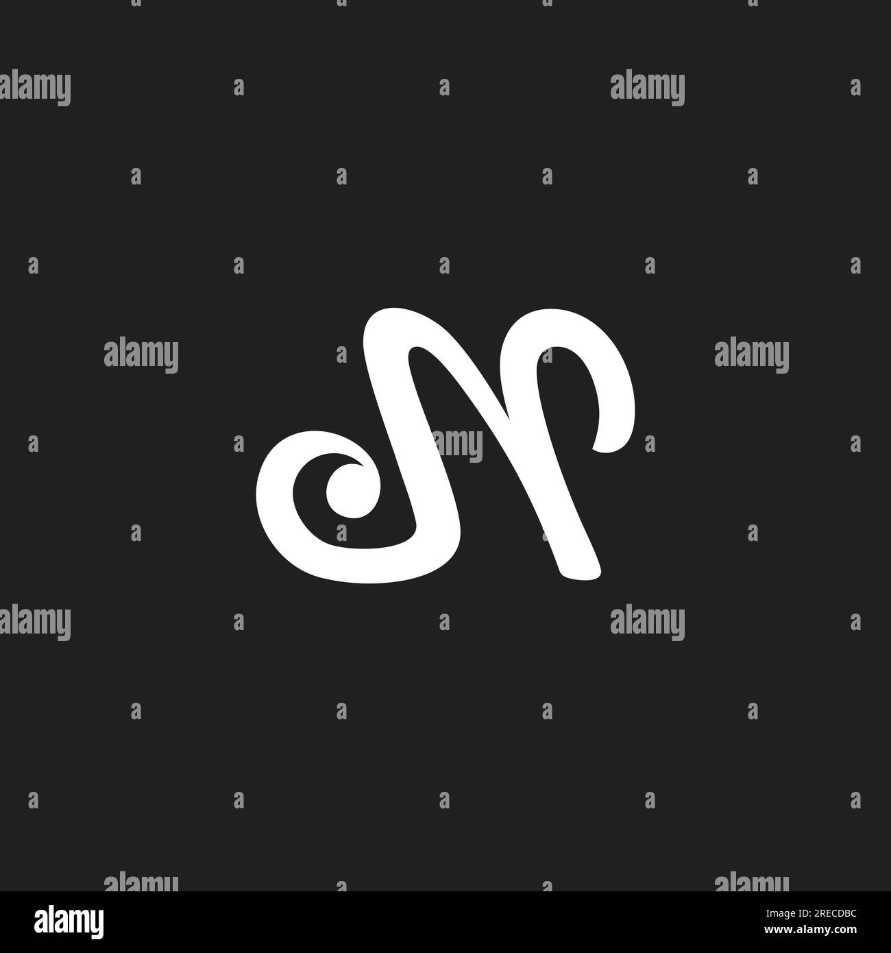 letter dr linked curves logo vector Stock Vector