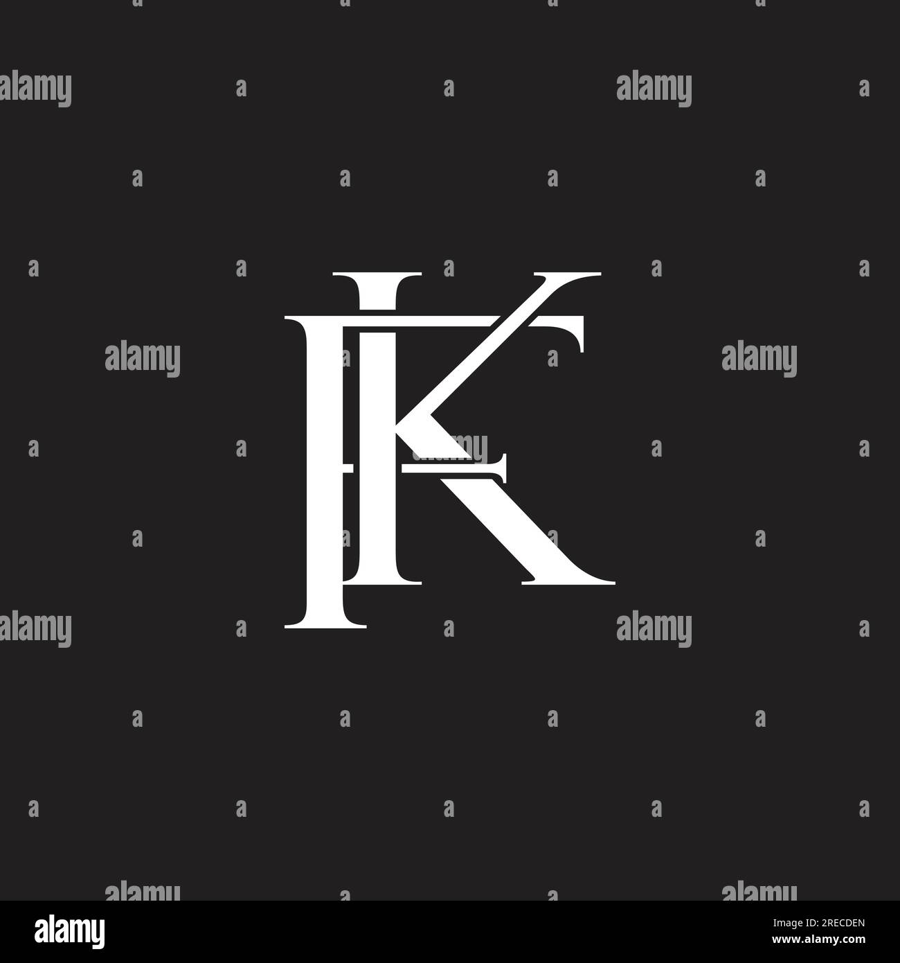 letter fk linked overlap font logo vector Stock Vector