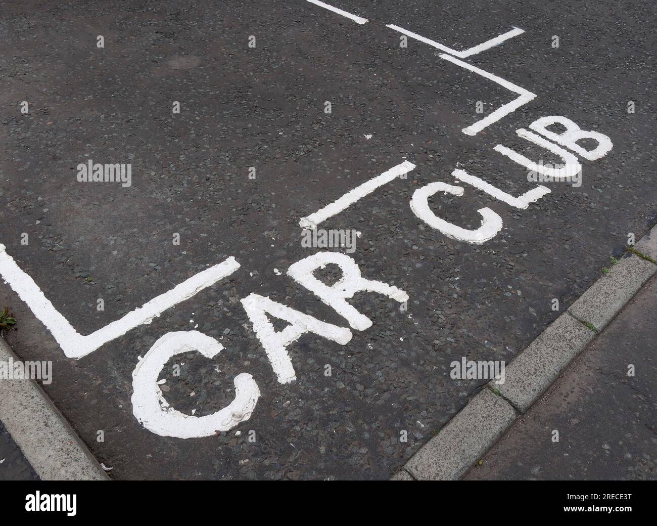 Car Club scheme space, in Tower Place, Leith, Edinburgh, Scotland, UK - Stock Photo