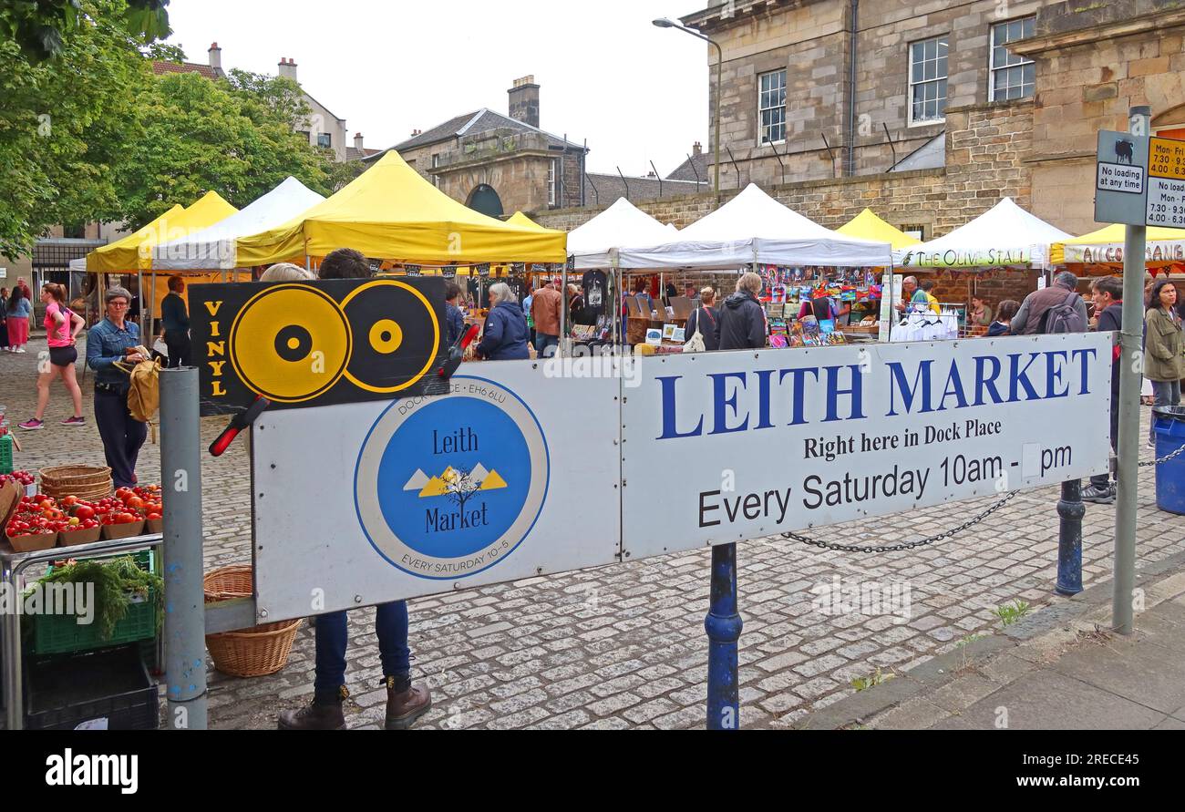 Leith Saturday Craft market, Dock Place, Leith, Edinburgh, Scotland, UK, EH6 6LU Stock Photo