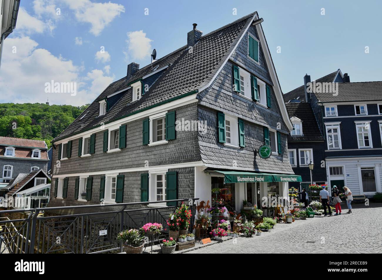 Altstadt von Velbert Langenberg mit historischem Gebäudebestand. Stock Photo