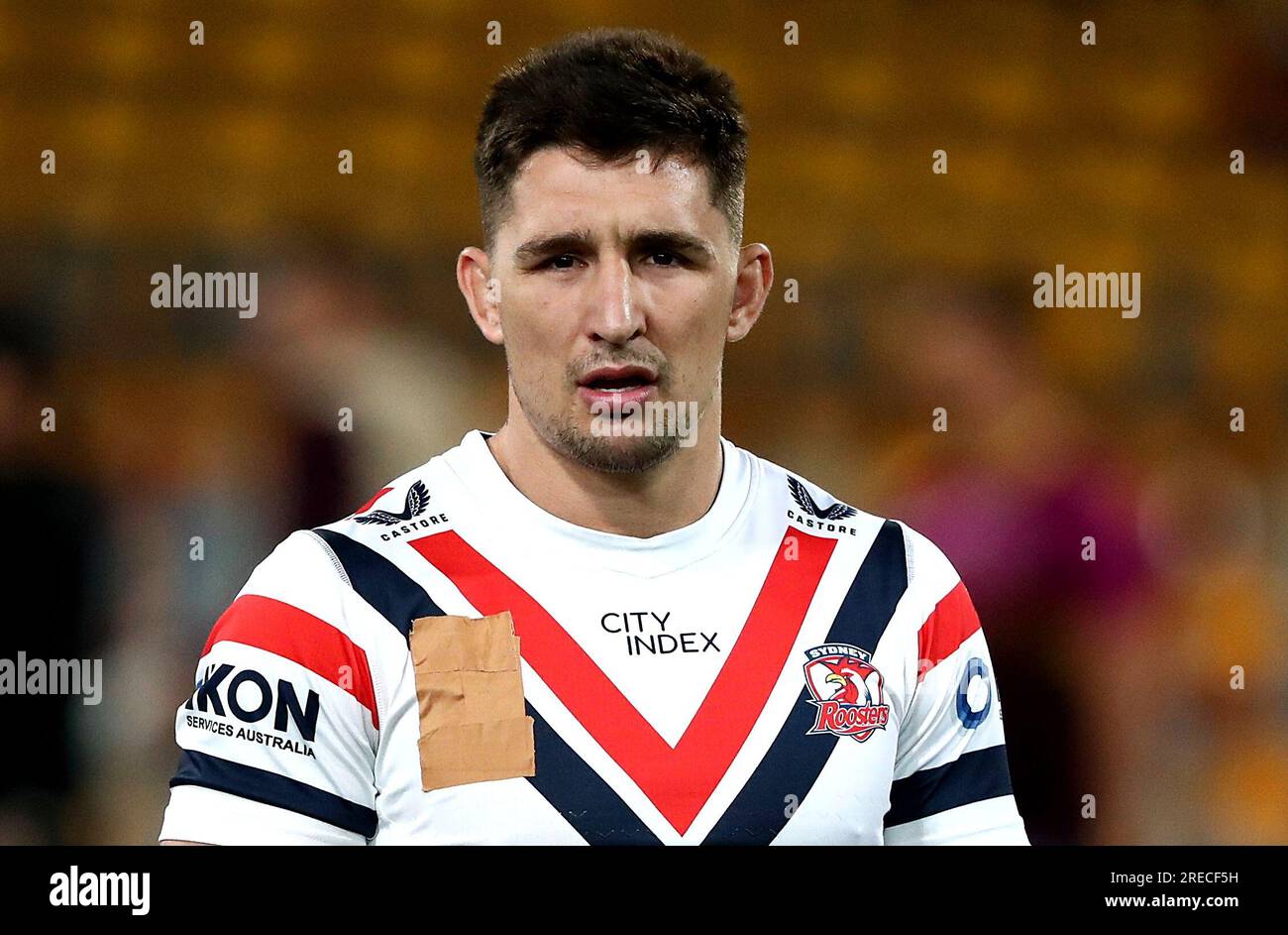 Brisbane, Australia. 27th July, 2023. Victor Radley of the Roosters is