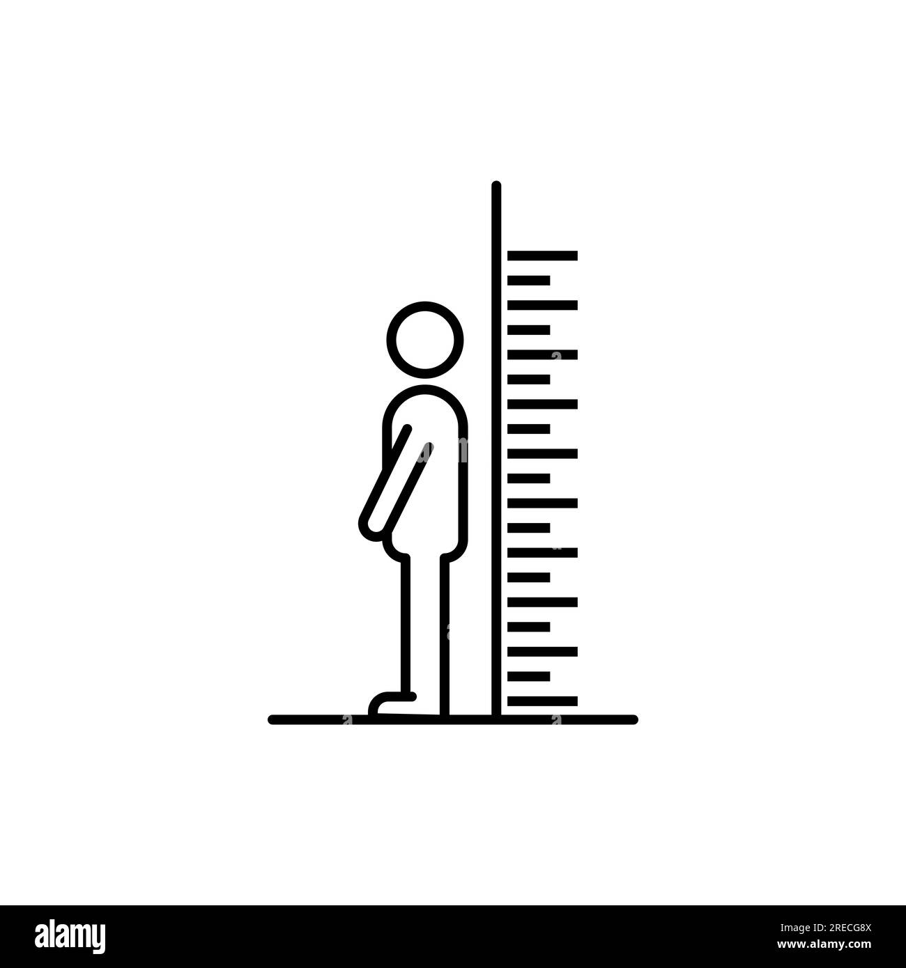 Man Tall Scale Icon. Vector Illustration Height Symbol Stock