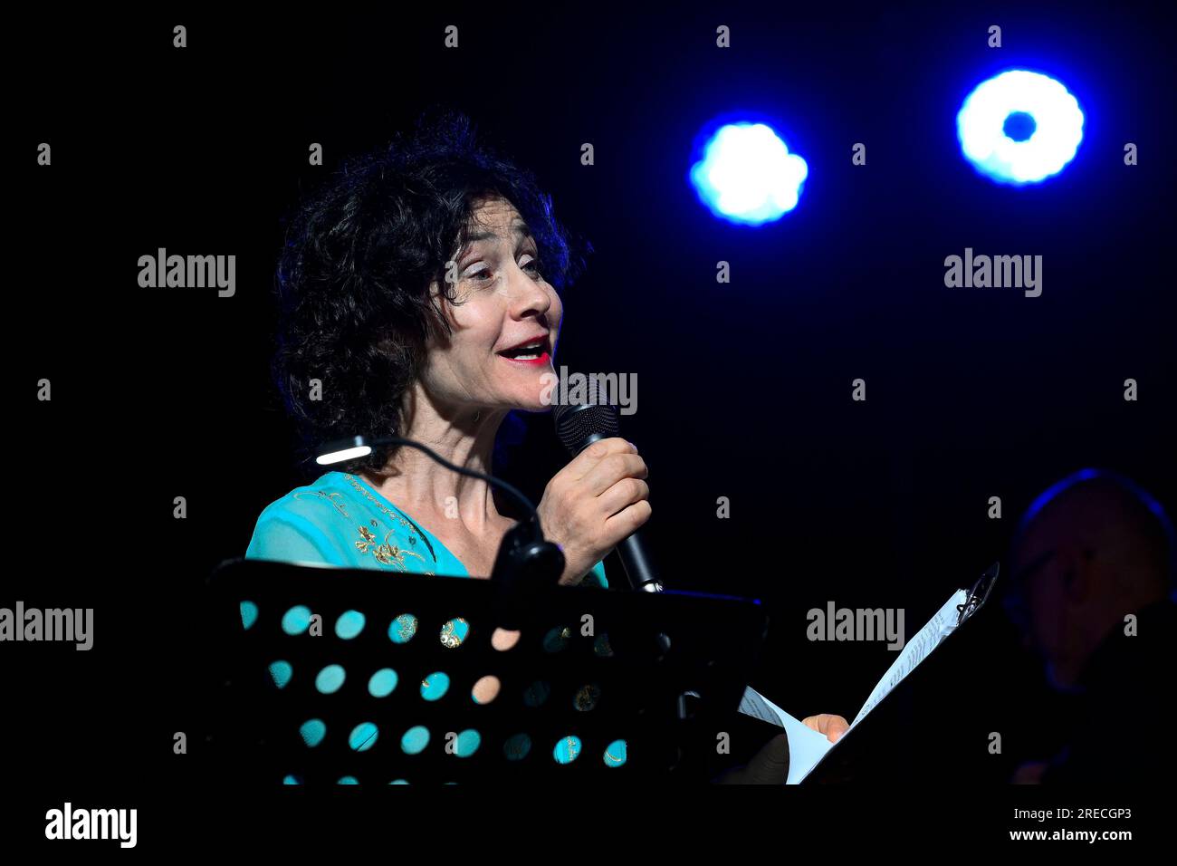 Giulianova, Italy. 04th June, 2023. Maria Egle Spotorno during Il Canto Immortale Tribute to Franco Battiato on June 26, 2023 at the Piazza Belvedere in Giulianova, Italy. (Photo by Domenico Cippitelli/NurPhoto) Credit: NurPhoto SRL/Alamy Live News Stock Photo