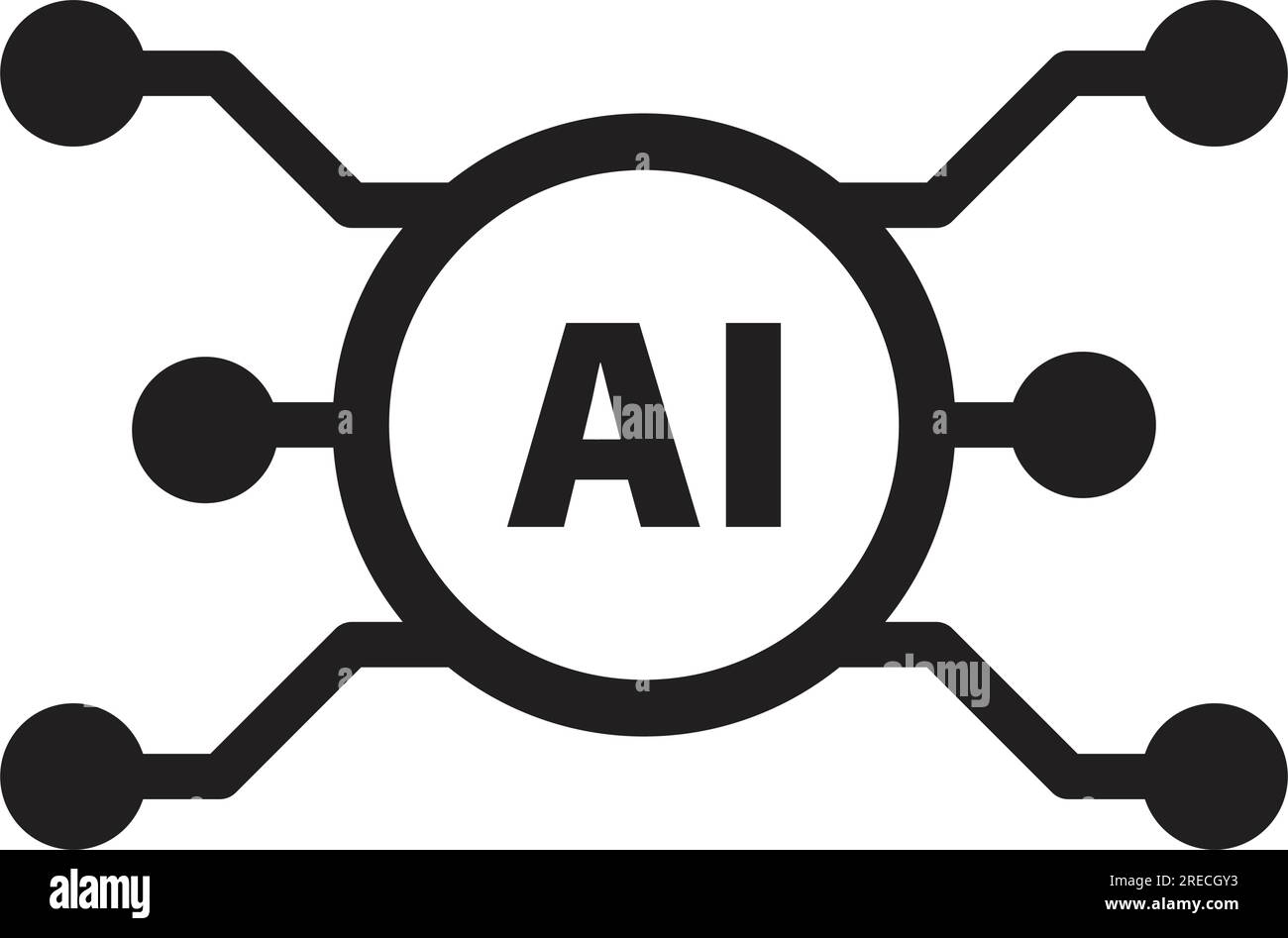 AI, Artificial intelligence icon digital micro chip for computer and technology illustration Stock Vector
