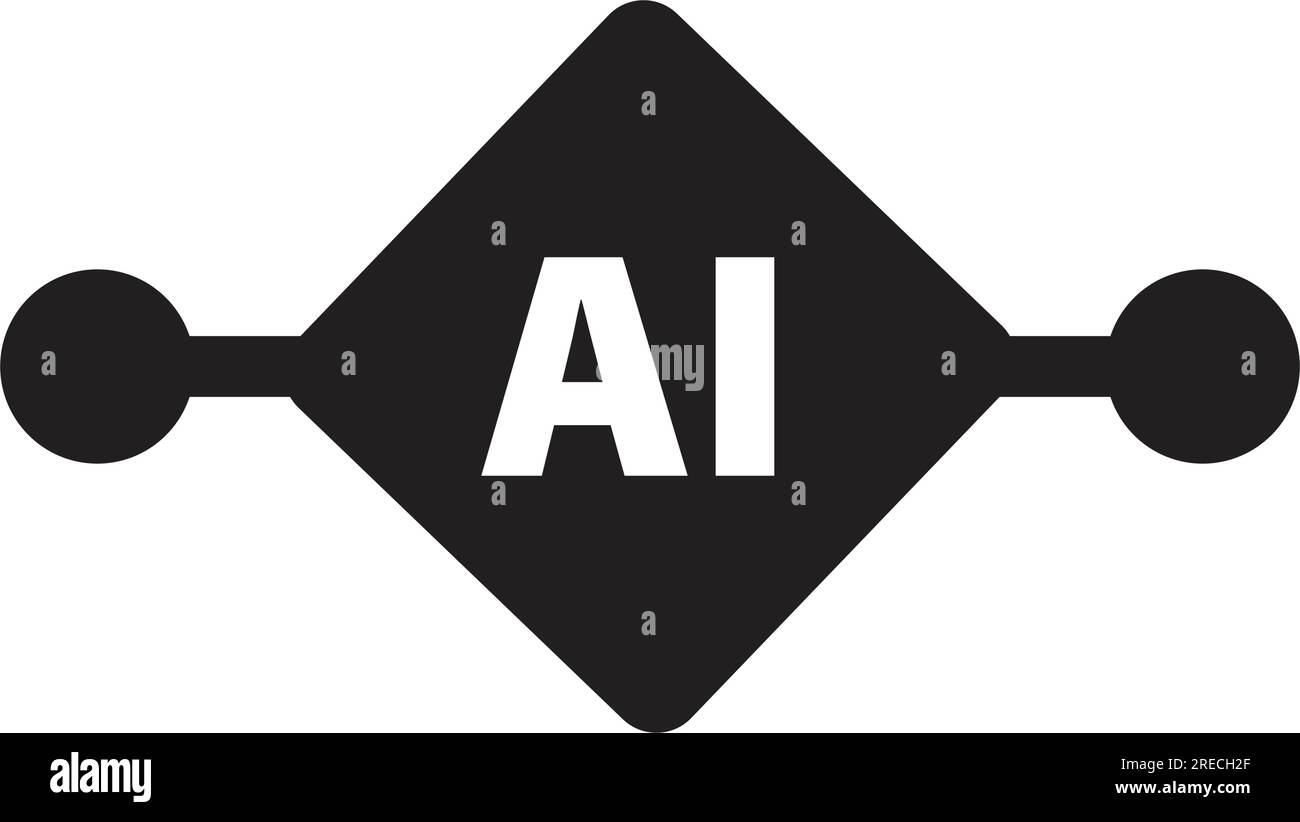 AI, Artificial intelligence icon digital micro chip for computer and technology illustration Stock Vector