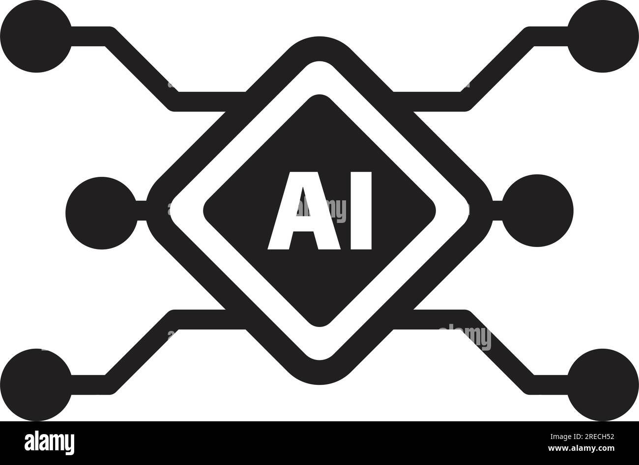 AI, Artificial intelligence icon digital micro chip for computer and technology illustration Stock Vector