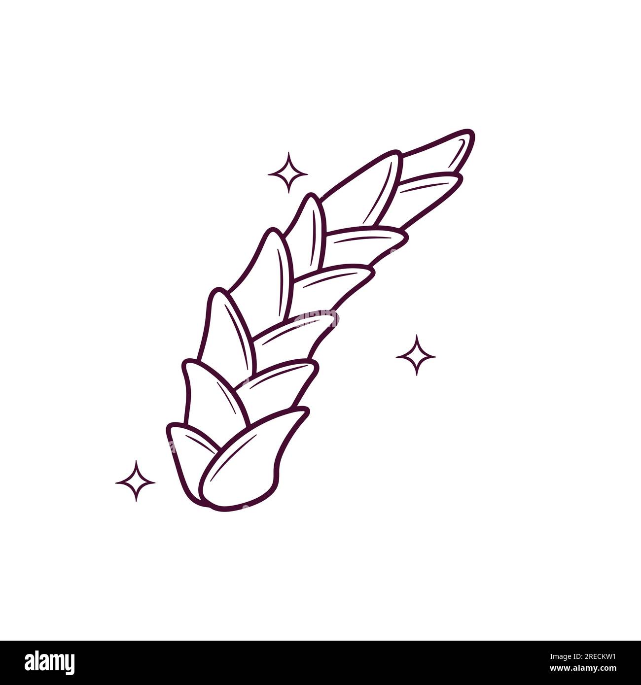 Hand Drawn Bamboo Shoots. Doodle Vector Sketch Illustration Stock