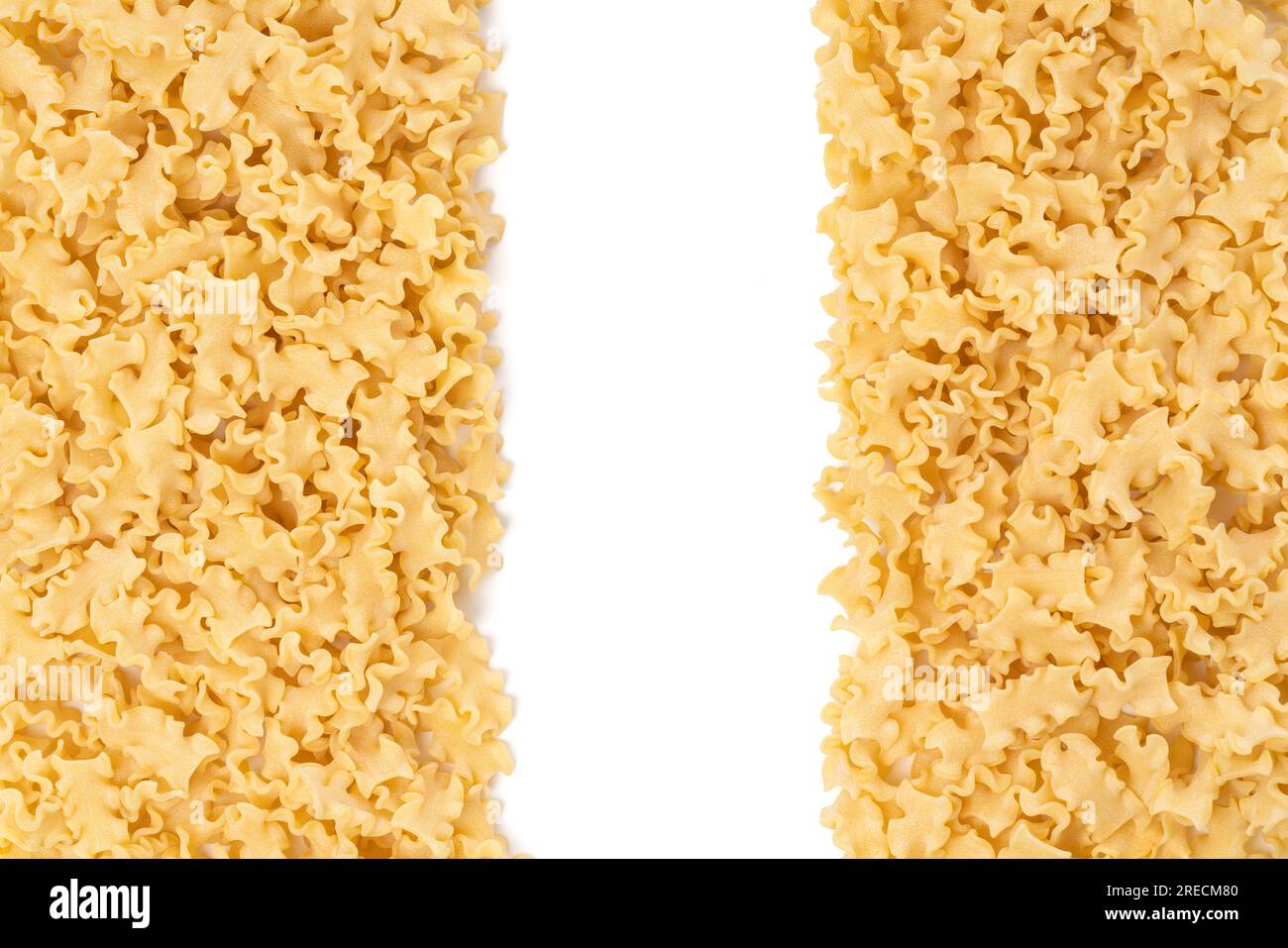 Background image with dry mini lasagna noodles with copy space on the