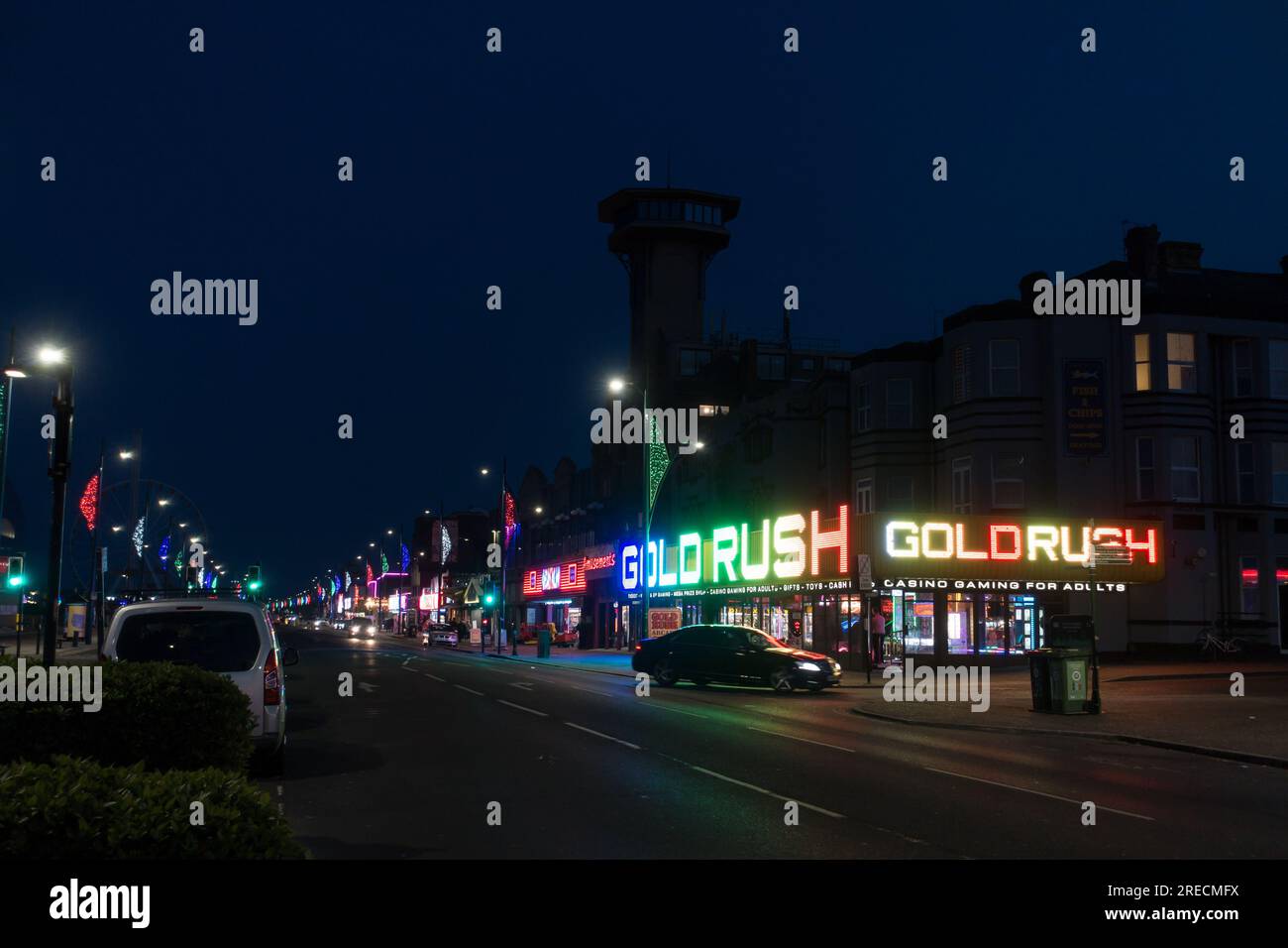 Neon lights on Great Yarmouth's Marine Parade Stock Photo Alamy