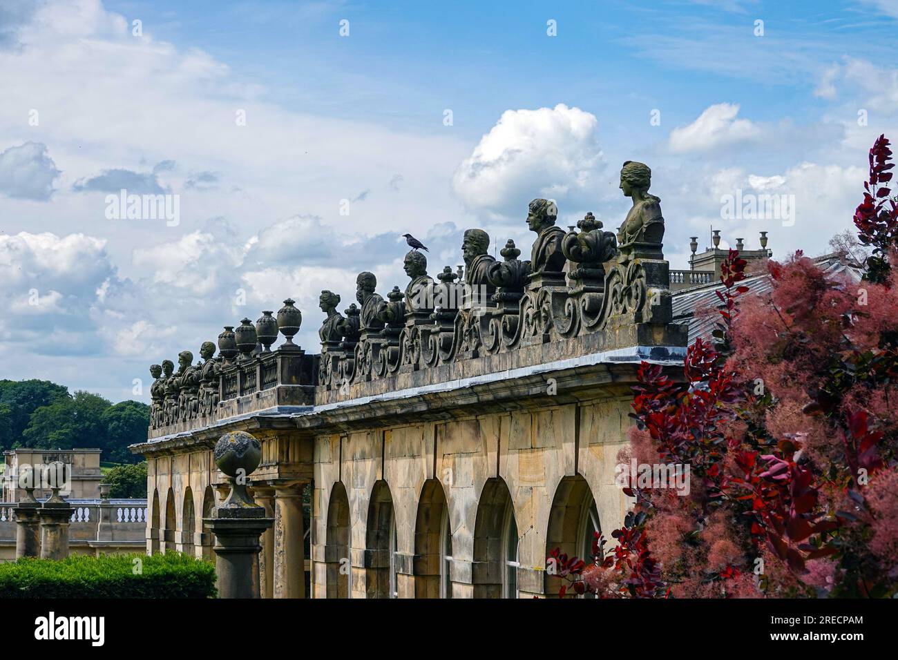 Sculptures at Chatsworth House and gardens, a well known Historic house