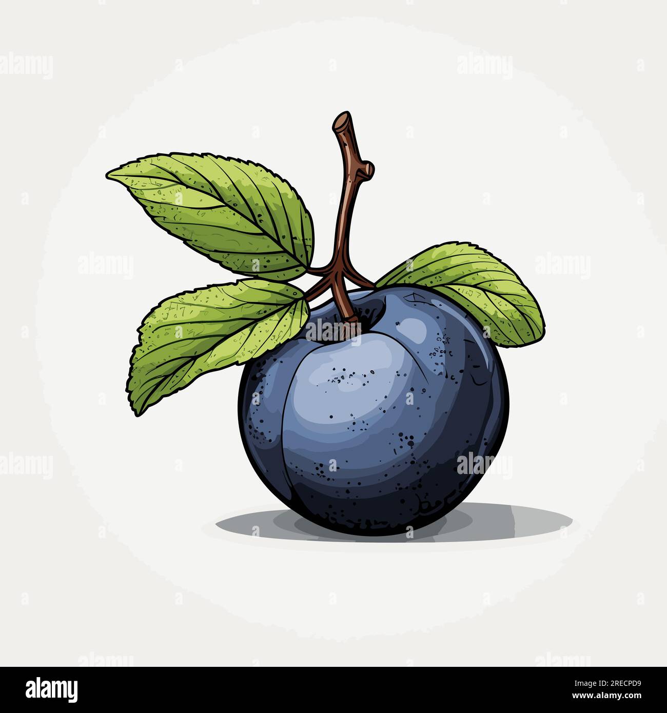 Blueberry handdrawn comic illustration. Blueberry. Vector doodle style