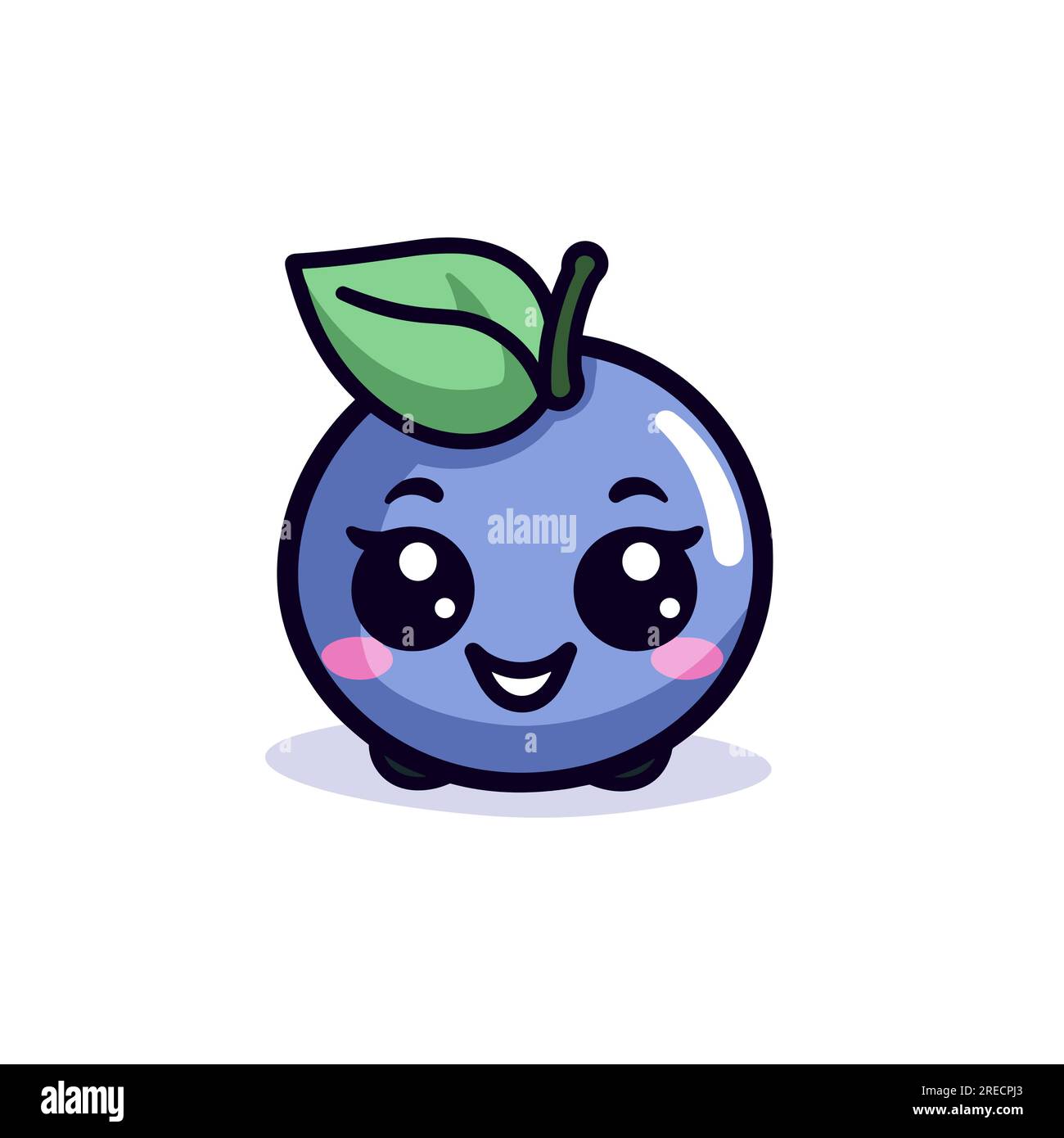 Blueberry handdrawn comic illustration. Blueberry. Vector doodle style