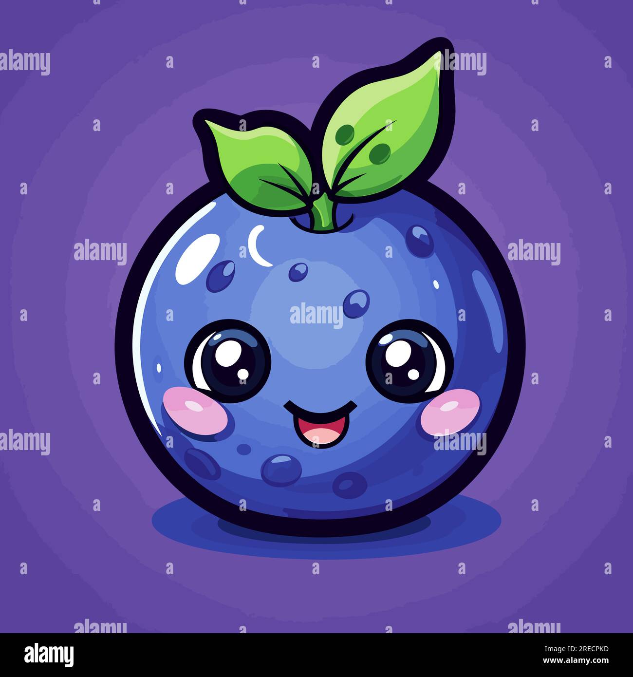 Blueberry handdrawn comic illustration. Blueberry. Vector doodle style