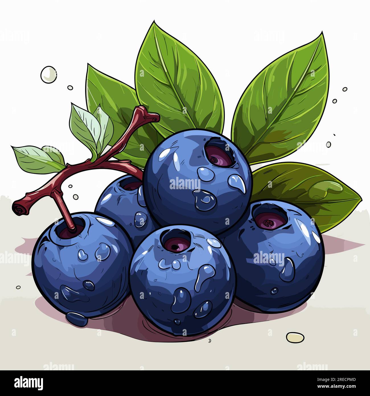 Blueberry handdrawn comic illustration. Blueberry. Vector doodle style
