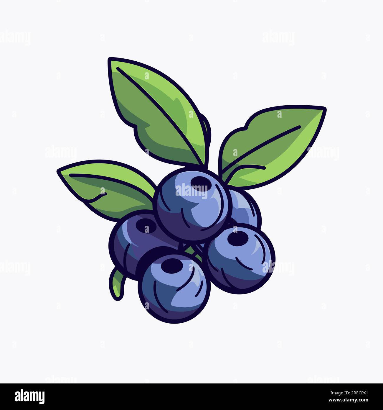 Blueberry handdrawn comic illustration. Blueberry. Vector doodle style