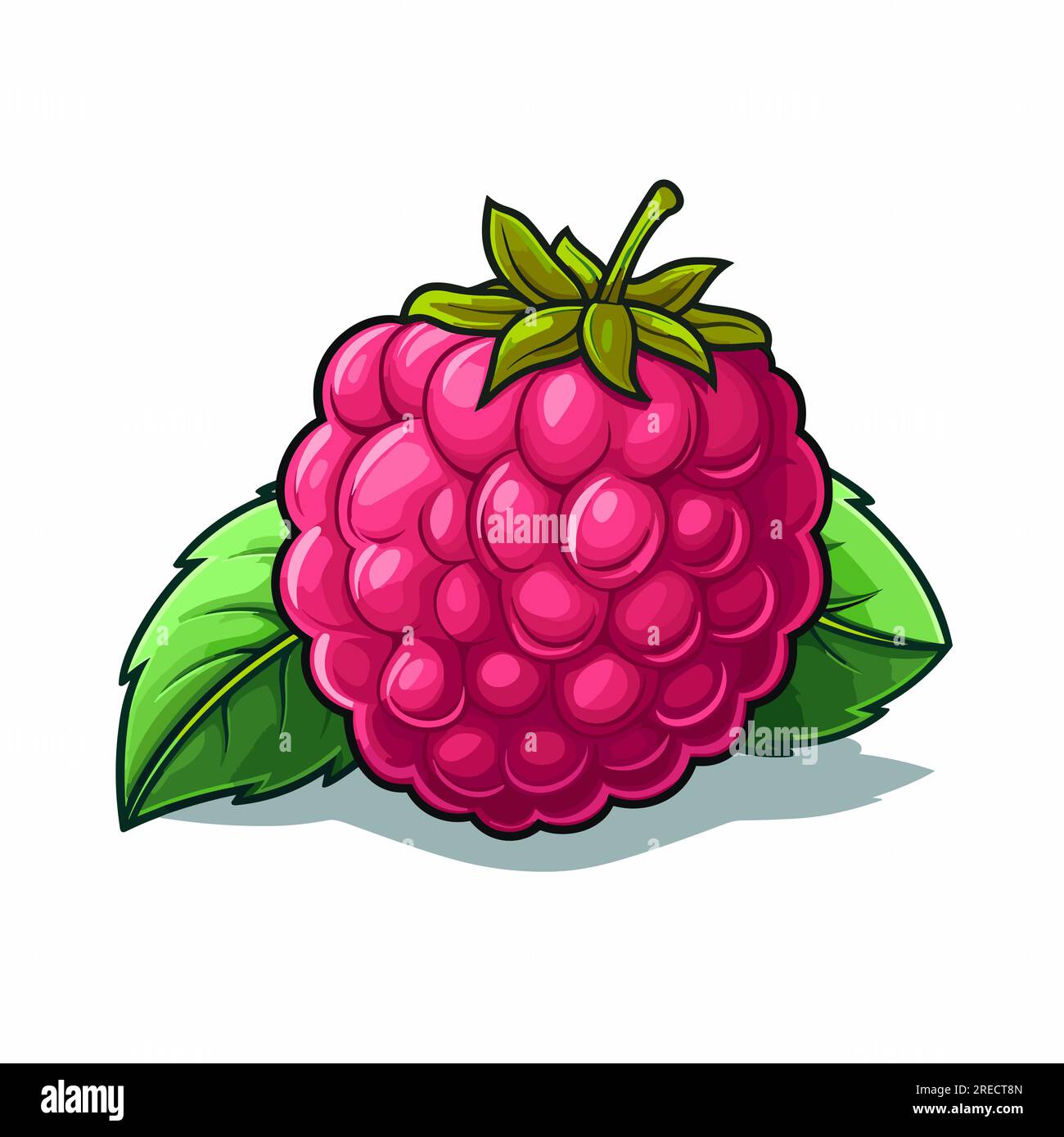 Raspberry hand-drawn comic illustration. Raspberry. Vector doodle style ...