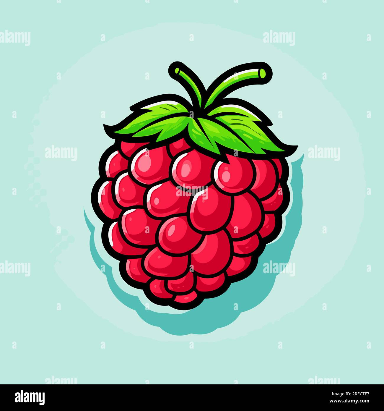 Raspberry hand-drawn comic illustration. Raspberry. Vector doodle style ...