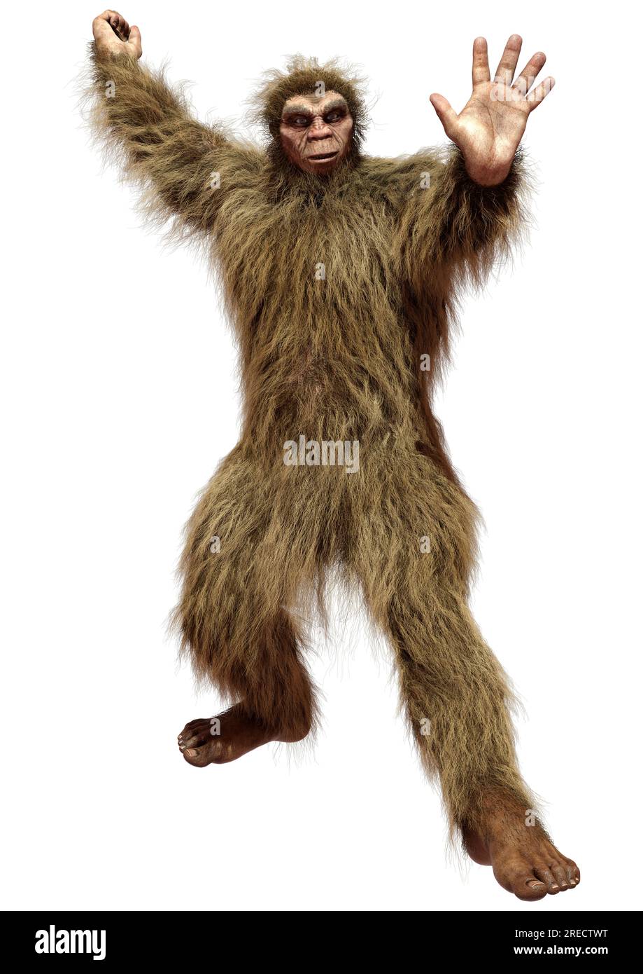 3D rendering of a Sasquatch or Bigfoot isolated on white background ...