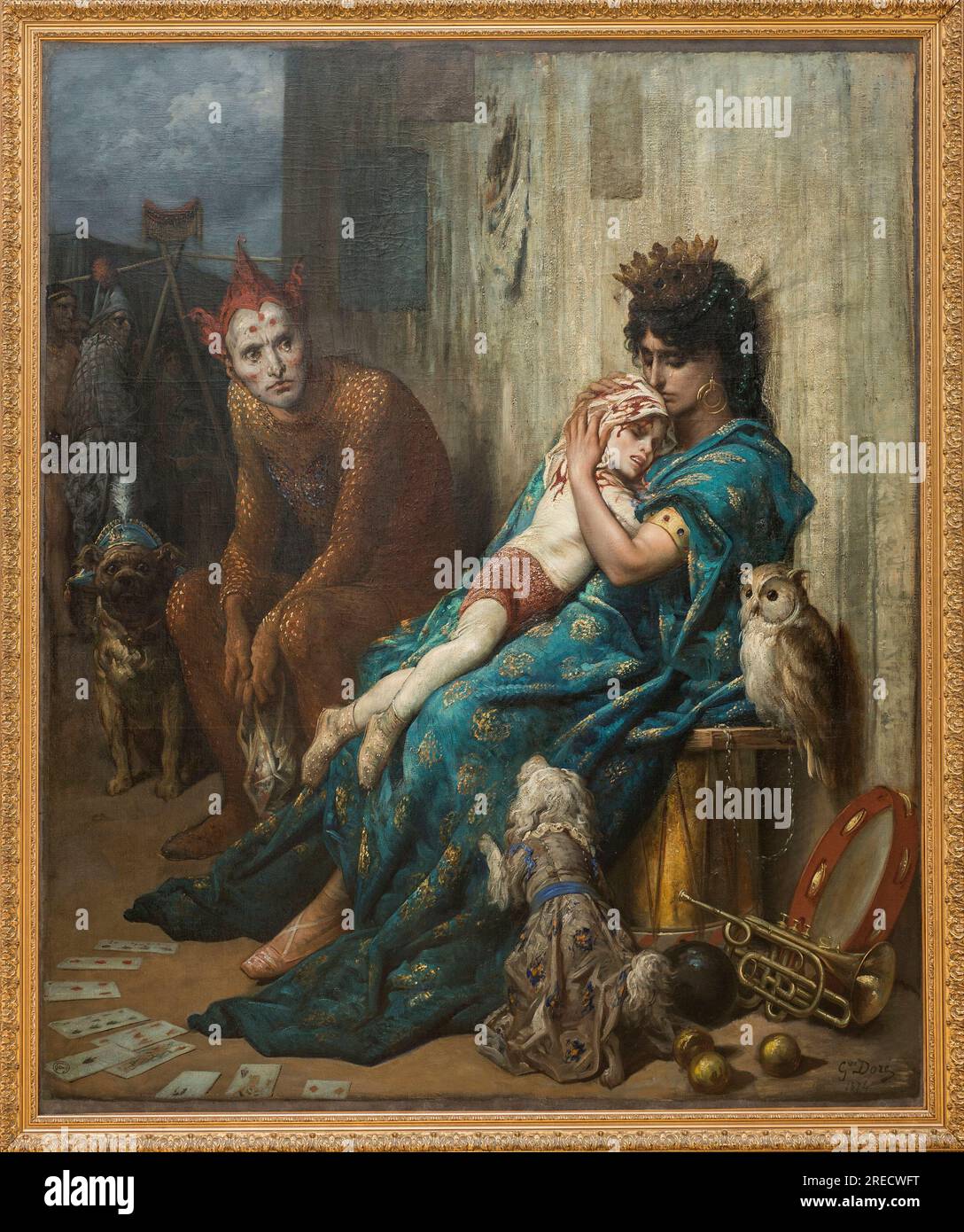 Acrobats - Les saltimbanques' (l'enfant blesse) - Peinture de Gustave Dore (1832-1883), 1874 - Clermont Ferrand (Clermont-Ferrand), musee d'art Roger Quilliot Stock Photo