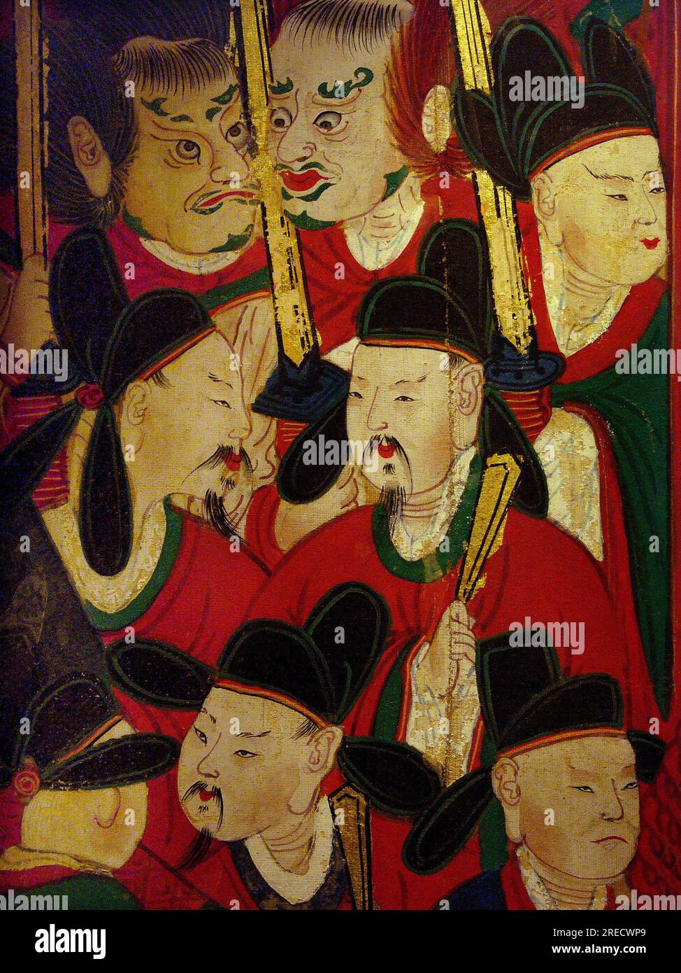 Detail du portrait du Sixieme Roi (Danjong, 1441-1457) - peinture sur soie, XIXe siecle sous la periode Joseon, Taegosa, Coree. Photographie, Musee National de Seoul, Republique de Coree Stock Photo