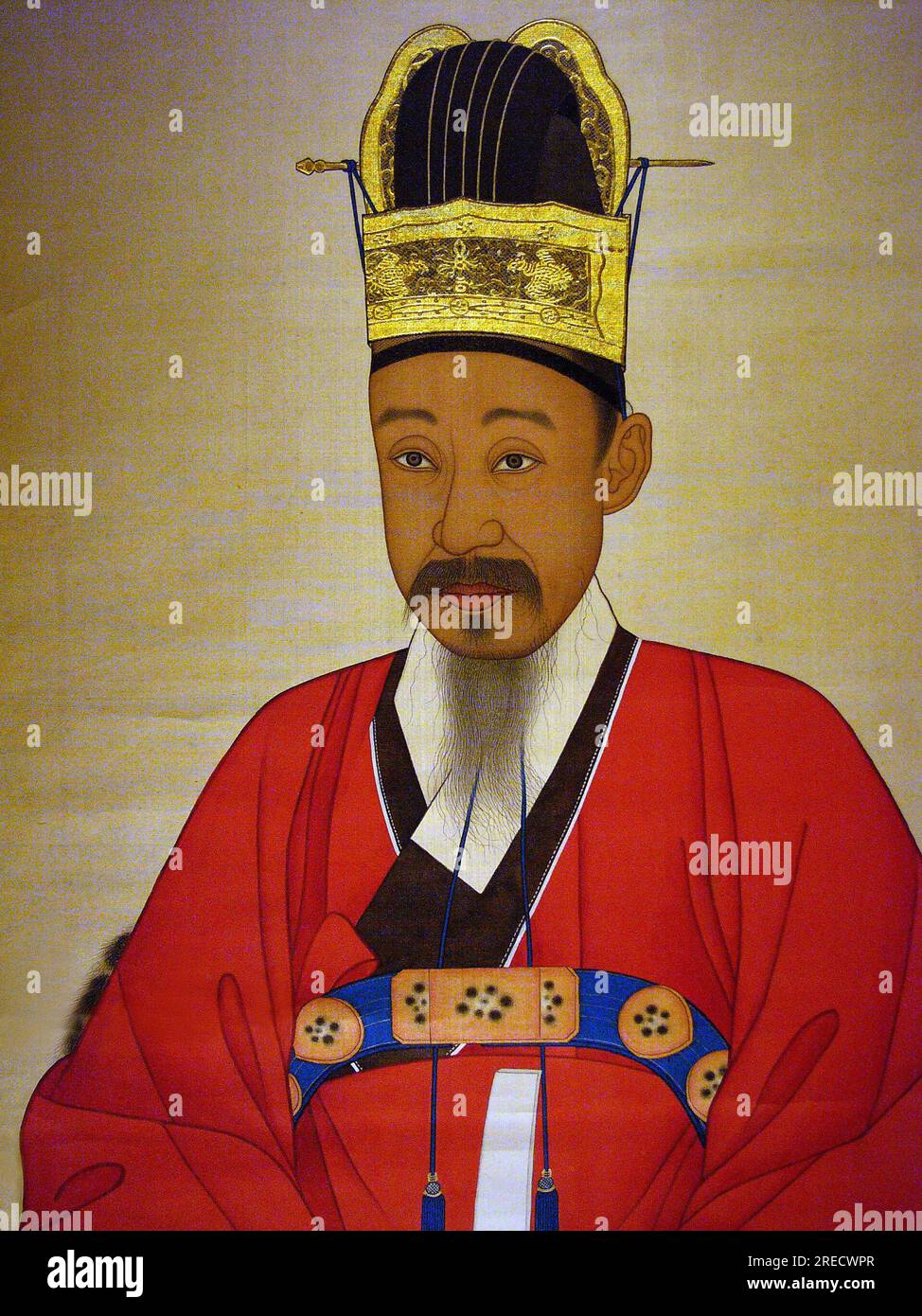 Portrait de Yi Haeung (ou 'Shibaek'), (1820-1898) Grand Prince, peinture sur soie sur panneau anonyme, XIXe siecle sous la periode Joseon, Coree. Photographie, Musee National de Seoul, Republique de Coree Stock Photo