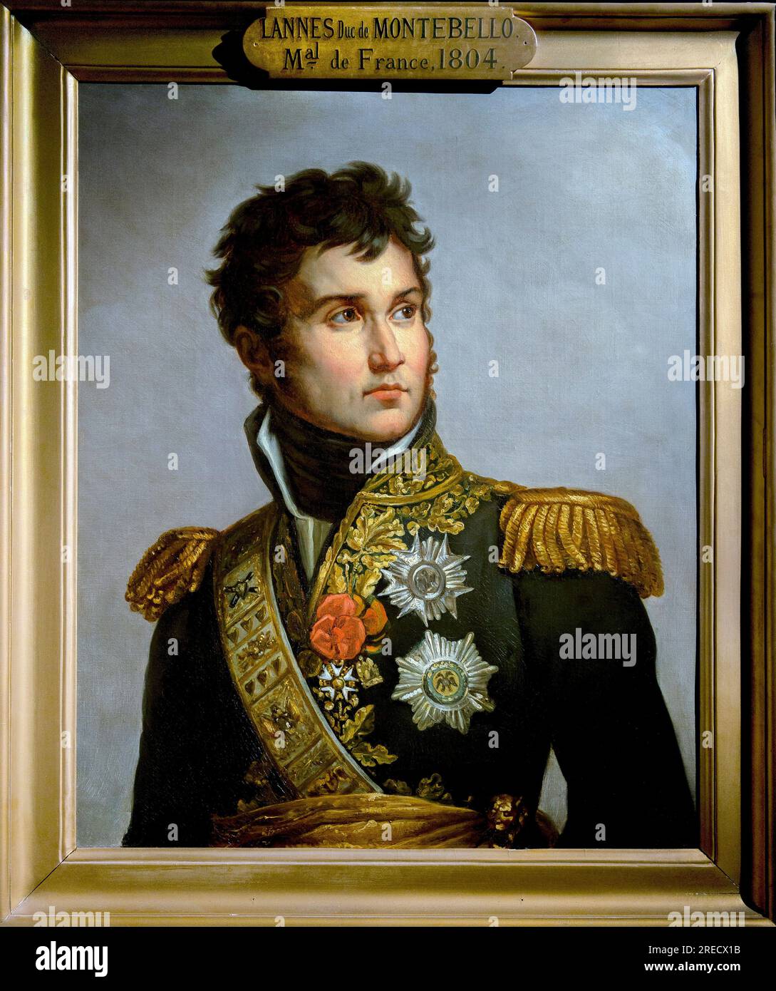 'Portrait de Jean Lannes, duc de Montebello (1769-1809) marechal d'Empire'  Copie de Volpeliere d'apres le portrait en pied de Lannes par Gerard - Paris - Musee de l'Armee Stock Photo