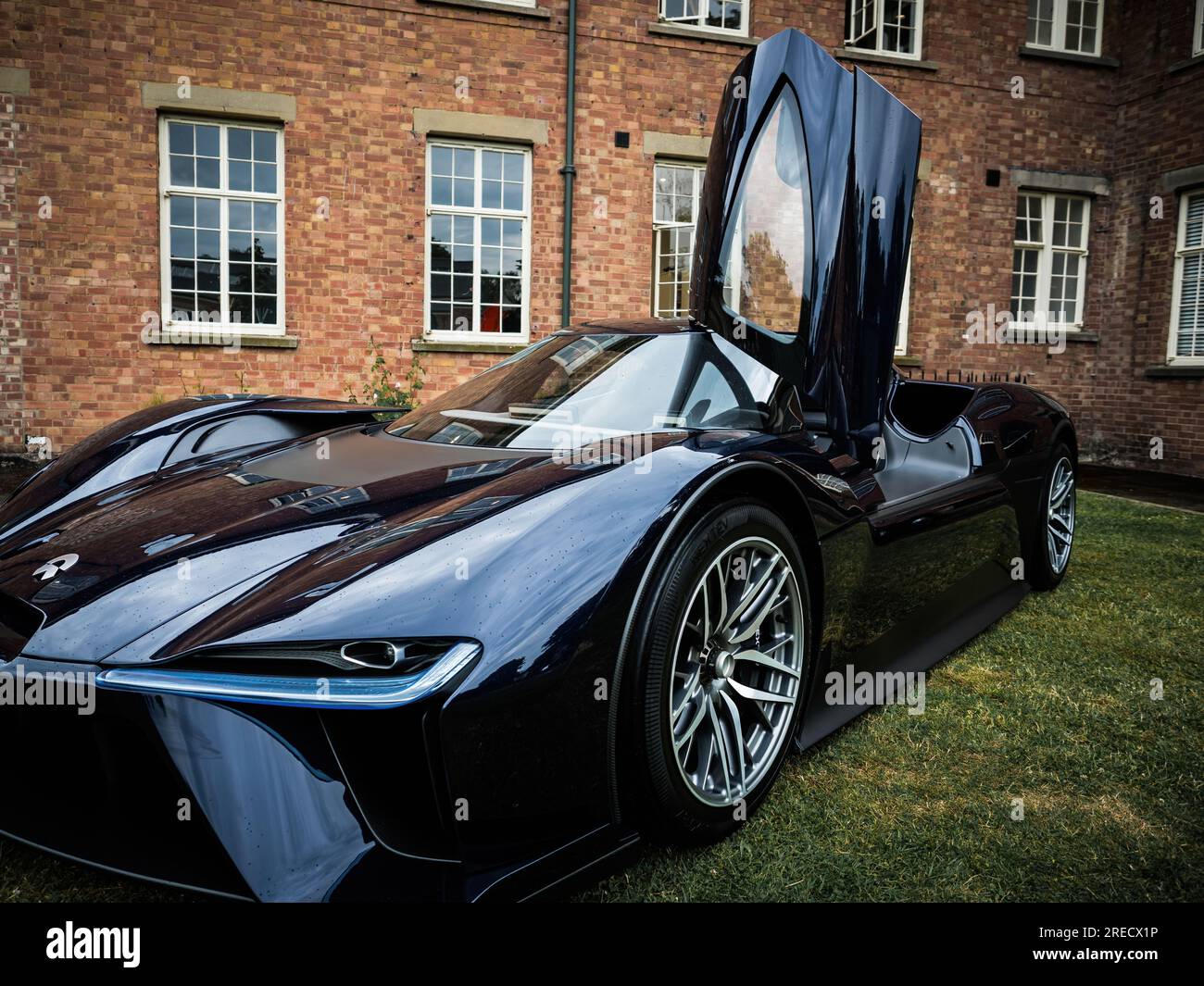 A NIO EP9 on display at Bicester Heritage's Flywheel Festival 2023 in Bicester, Oxfordshire, UK. Stock Photo