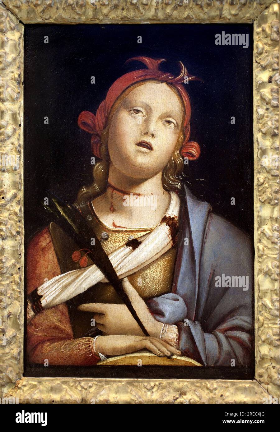 Sainte Catherine d'Alexandrie. Peinture de Bernardo (Bernardino) Zenale (vers 1436-1526), detrempe sur bois, vers 1500. Art italien, renaissance. Musee des Beaux Arts de Nancy. Stock Photo