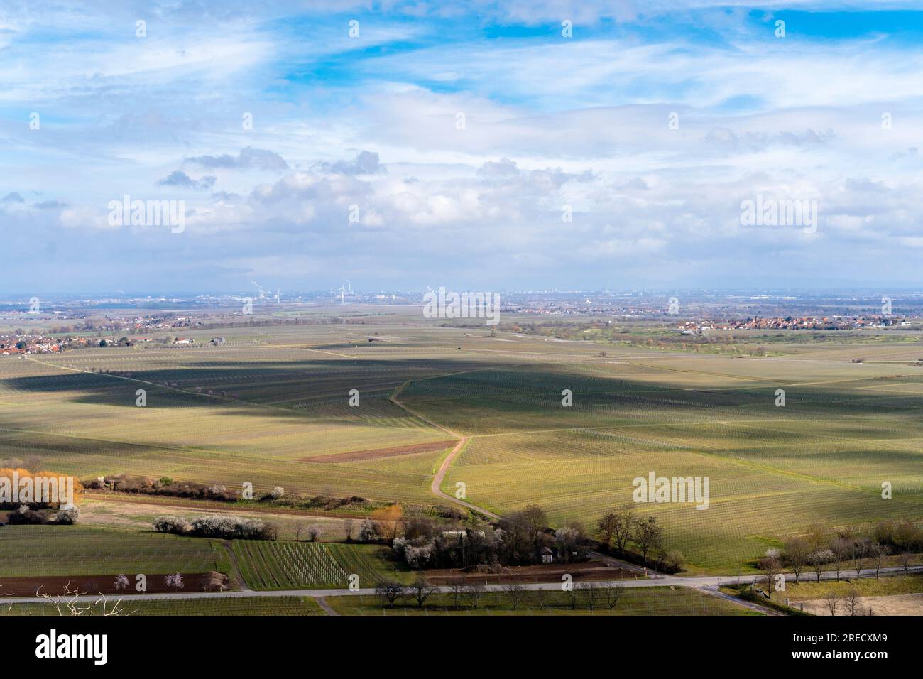 The rhine valley near Battenberg/Palatinate region Stock Photo