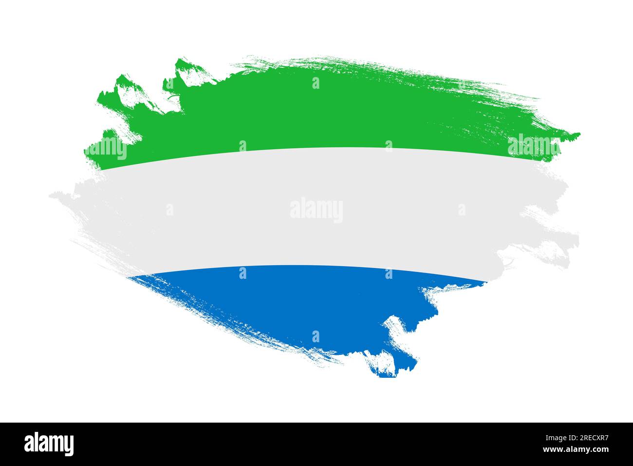 Abstract stroke brush textured national flag of Sierra leone on ...