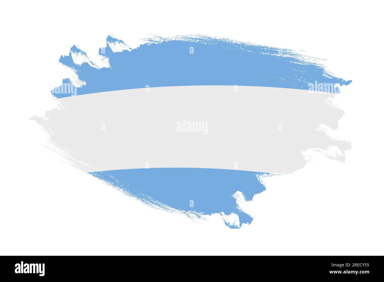 Abstract stroke brush textured national flag of Argentina on isolated white background Stock Photo