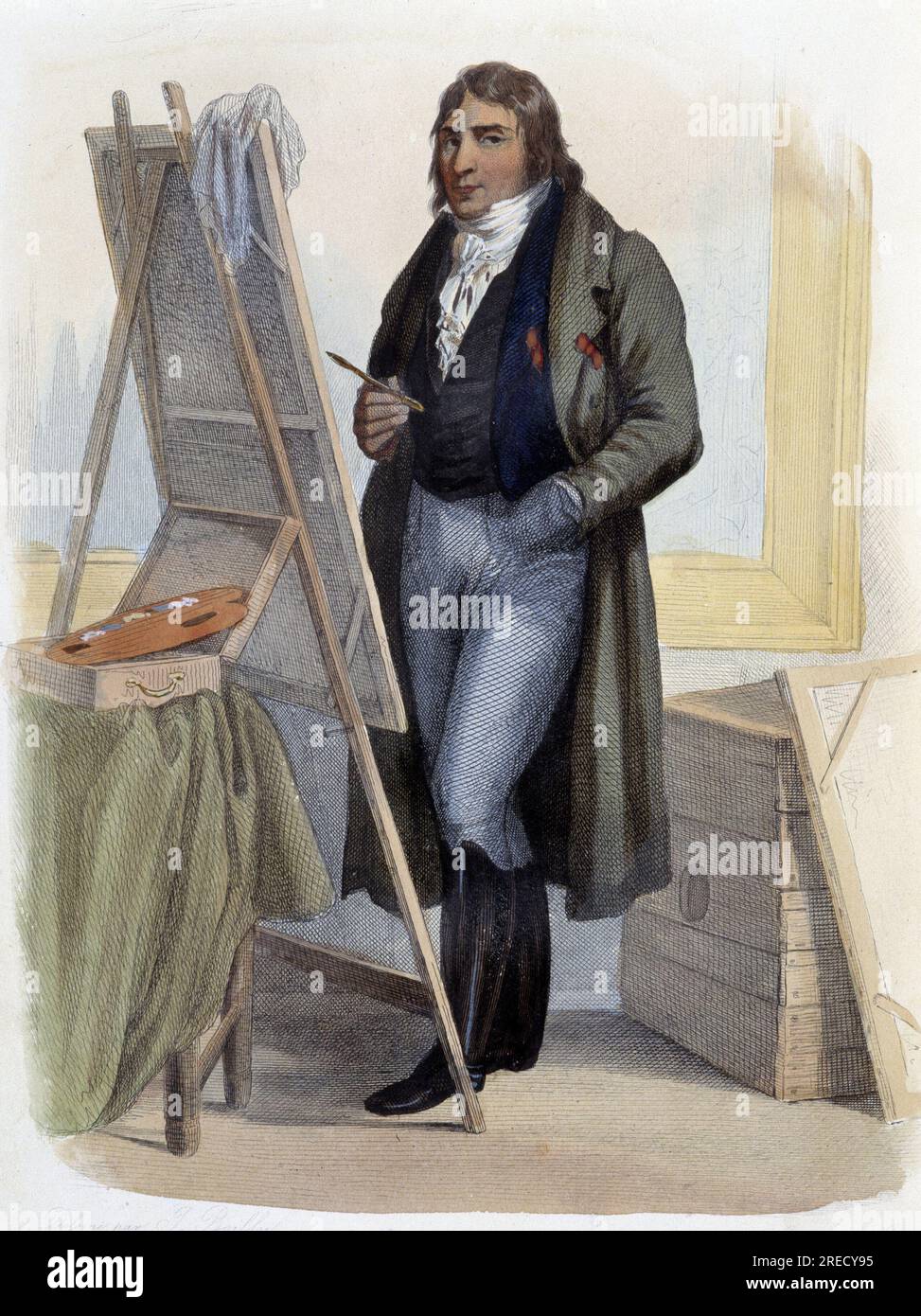 Antoine Jean Gros, peintre neoclassique (1771-1835)- in 'Le Plutarque francais', par Mennechet, Paris, 1844-47 Stock Photo