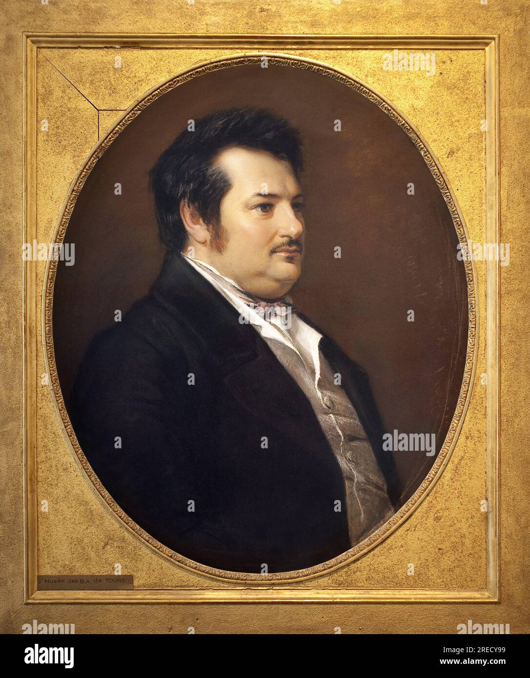 Portrait de Balzac jeune (Honore de Balzac, 1799-1850). Oeuvre de Jean Alfred Gerard Seguin (1805-1875), pastel, 1843, art francais. Musee des Beaux Arts de Tours. Stock Photo