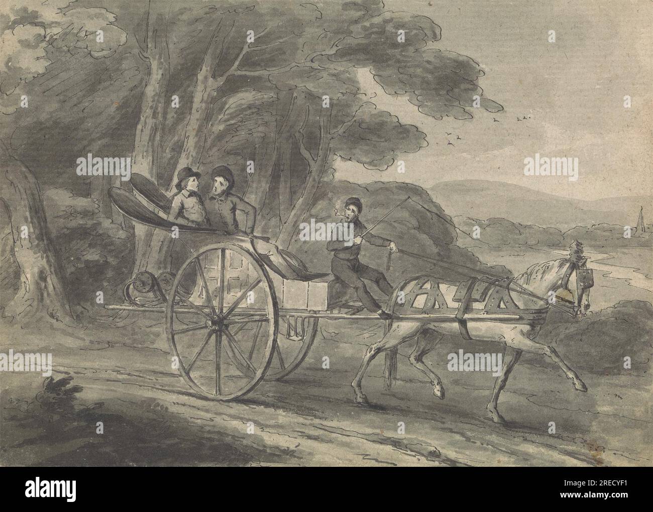 Canadian Calash or Marche-Donc between 1795 and 1797 by Isaac Weld Stock Photo