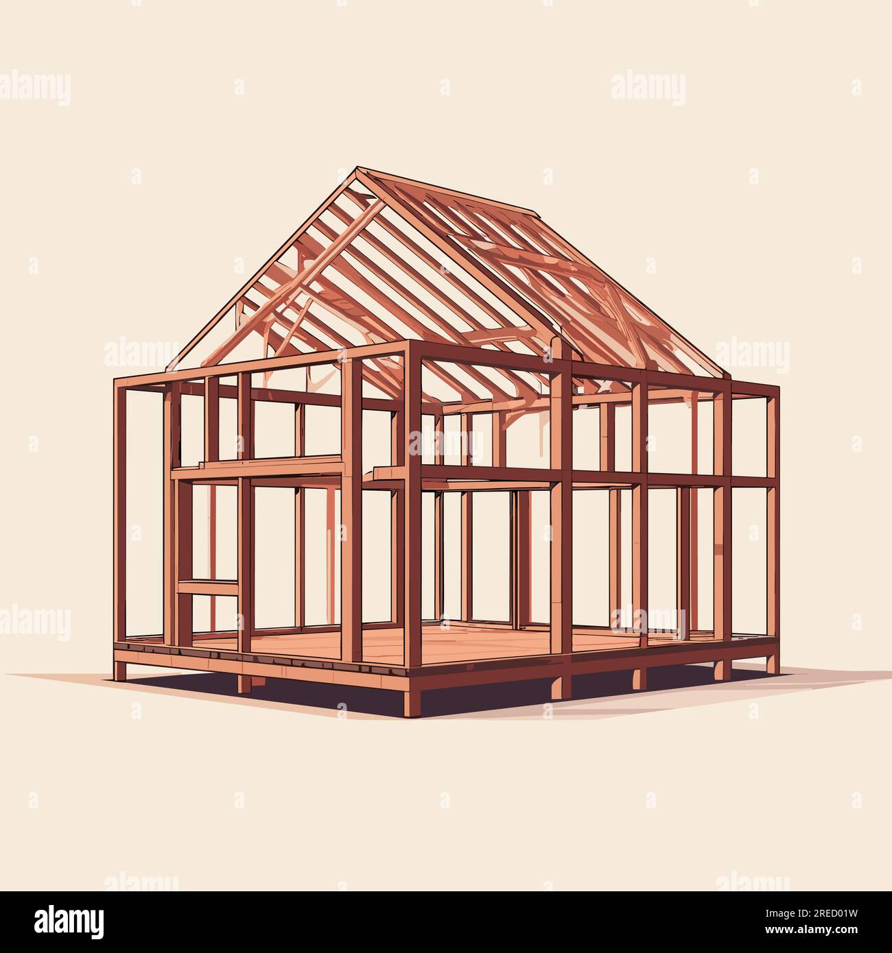 wood house frame vector flat minimalistic isolated Stock Vector Image