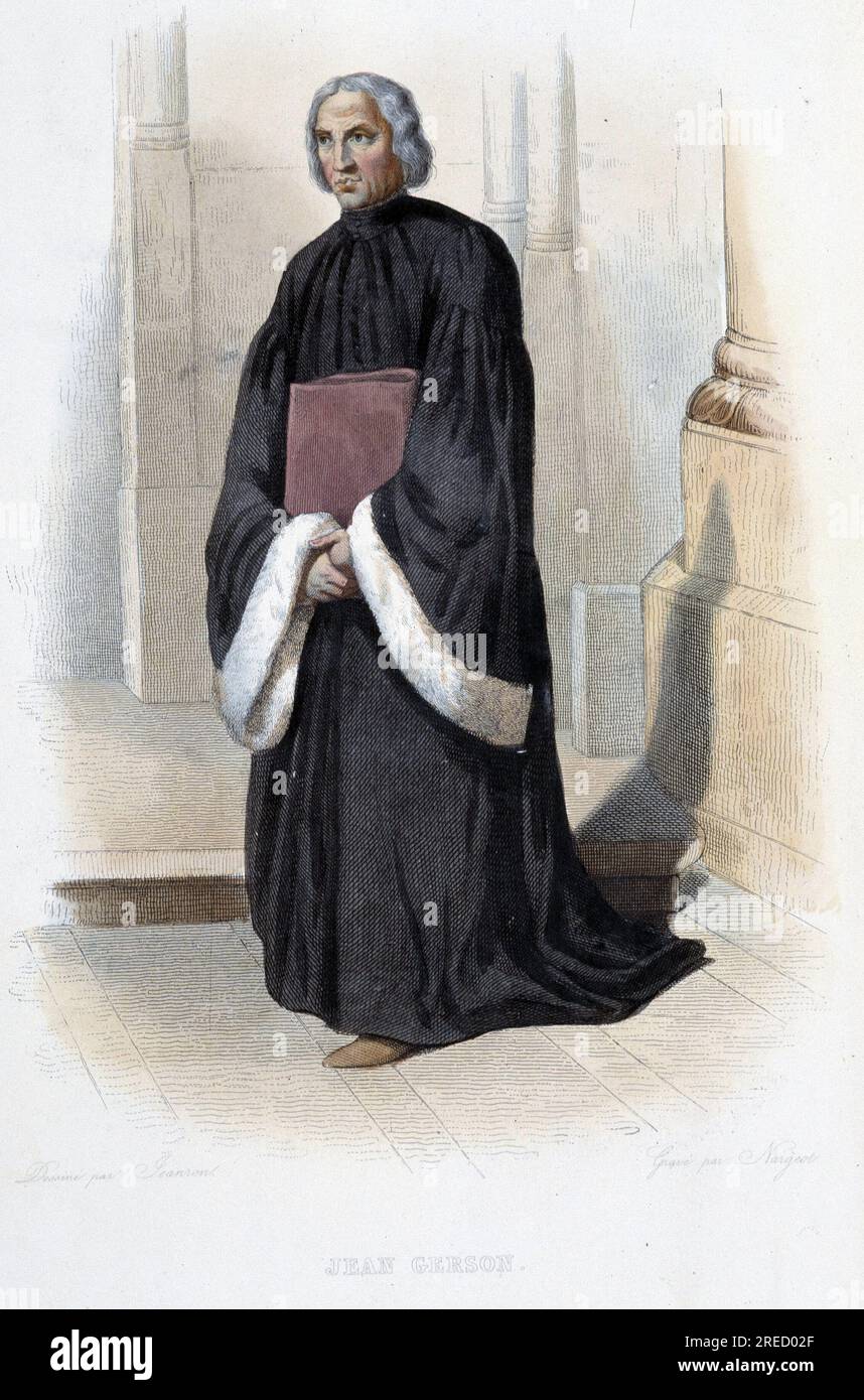 Jean de Gerson, predicateur et theologien francais (1363-1429)- in 'Le Plutarque francais', par Mennechet, Paris, 1844-47 Stock Photo